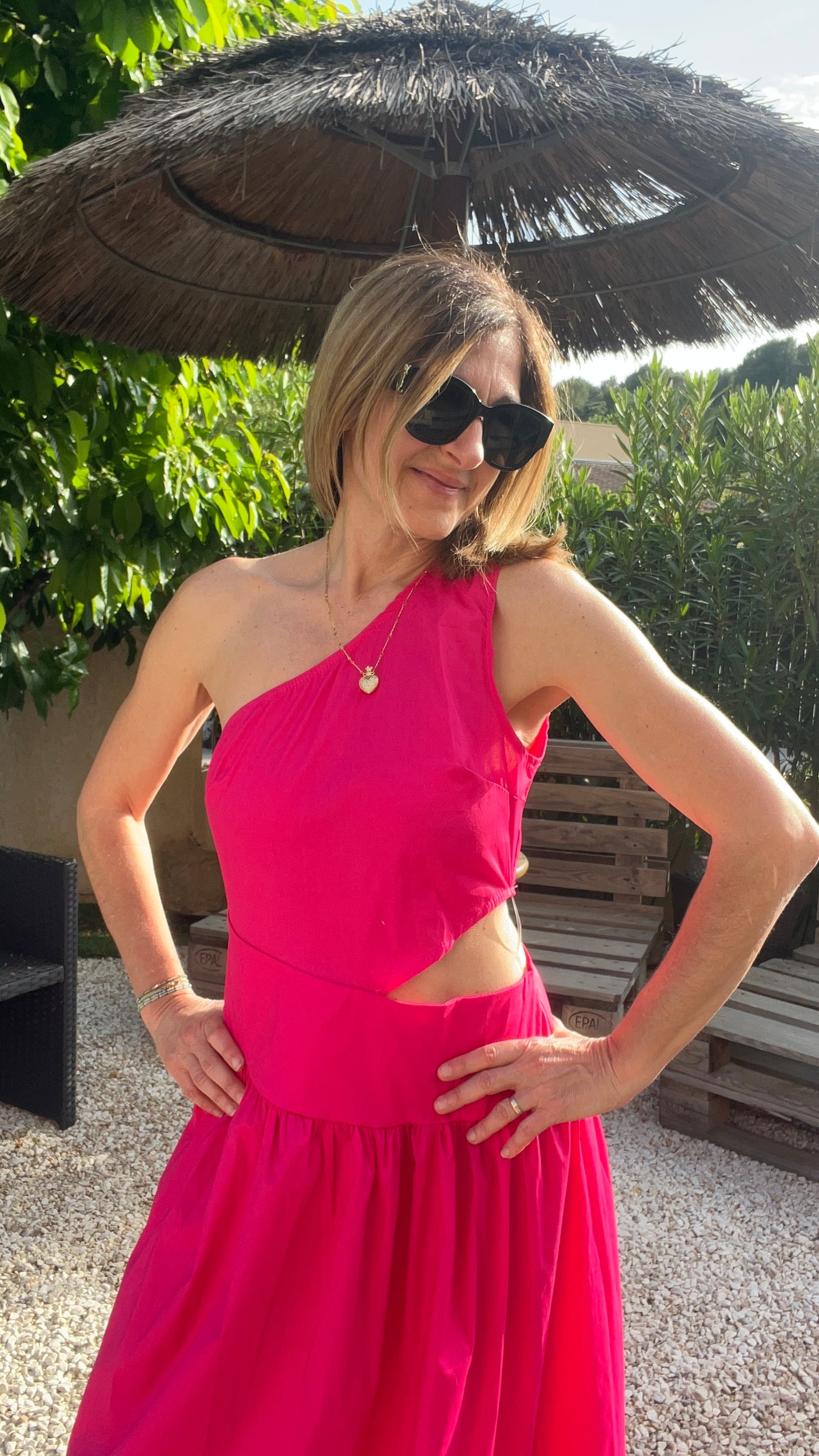 ROBE ROSE FUCHSIA POPELINE