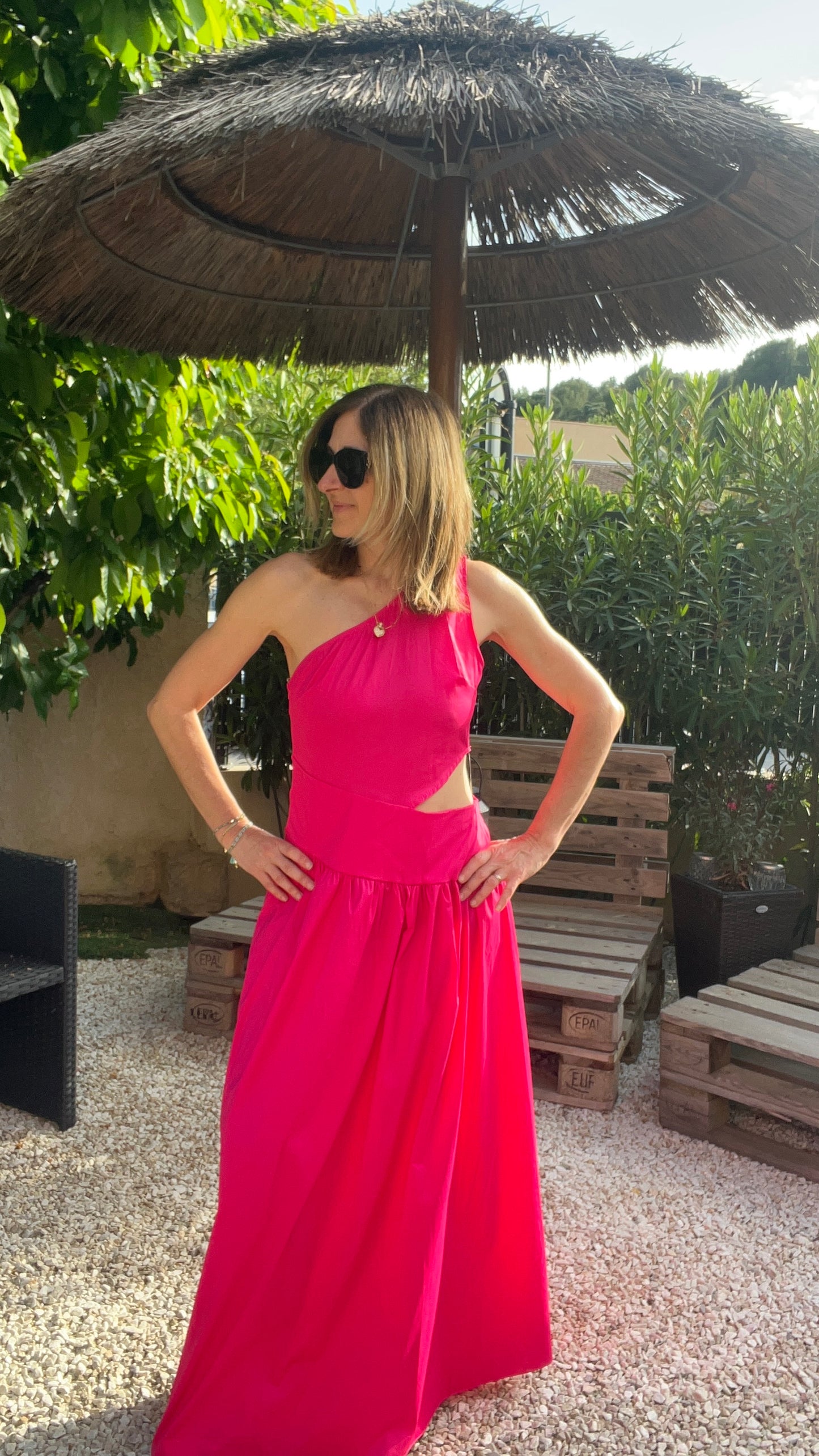 ROBE ROSE FUCHSIA POPELINE