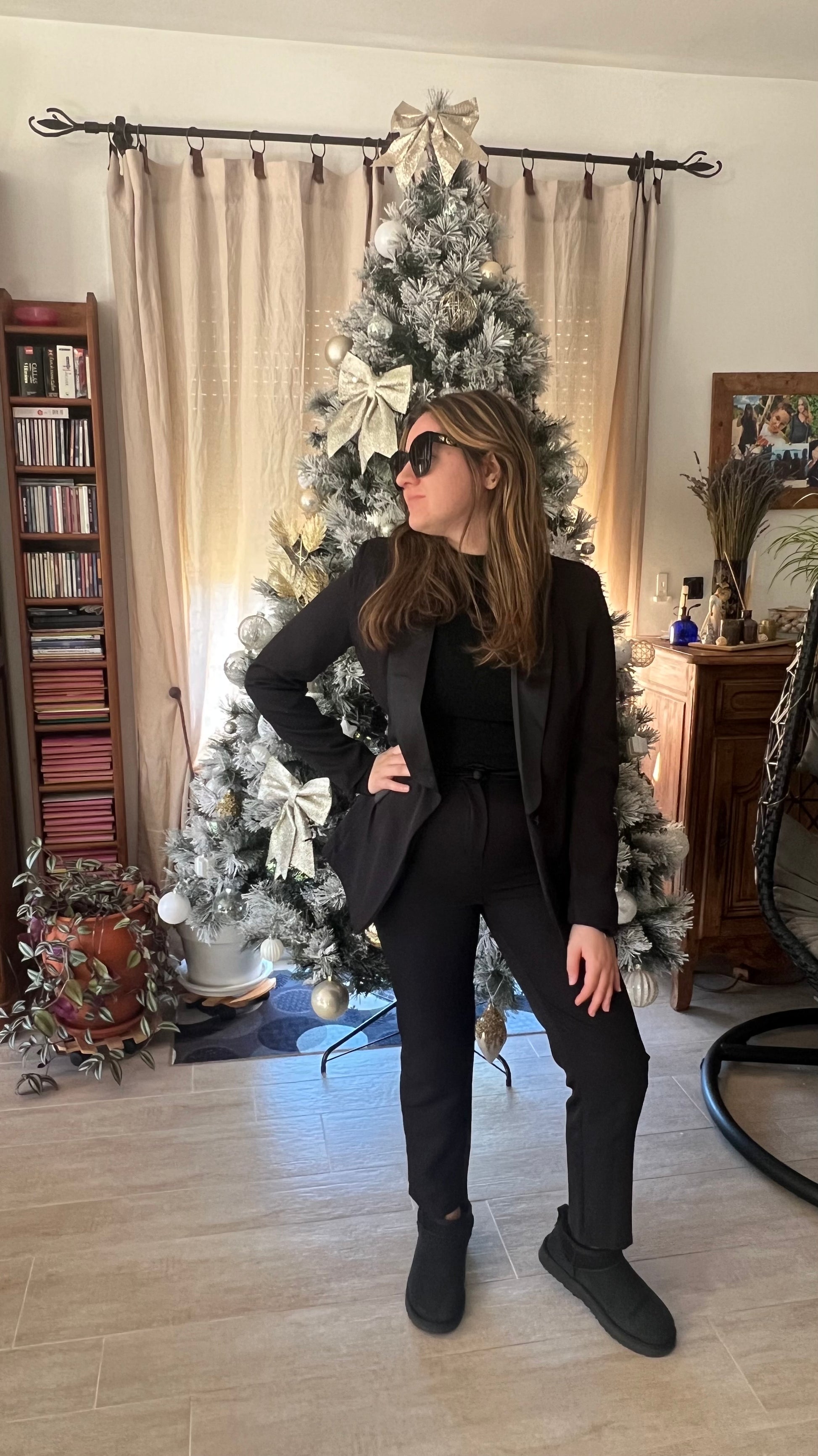 Blazer noir de smoking Giulia côté