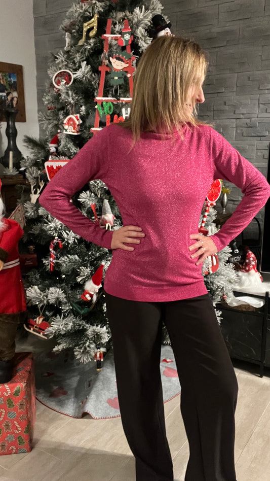 PULL COL ROULE PAILLETTES
