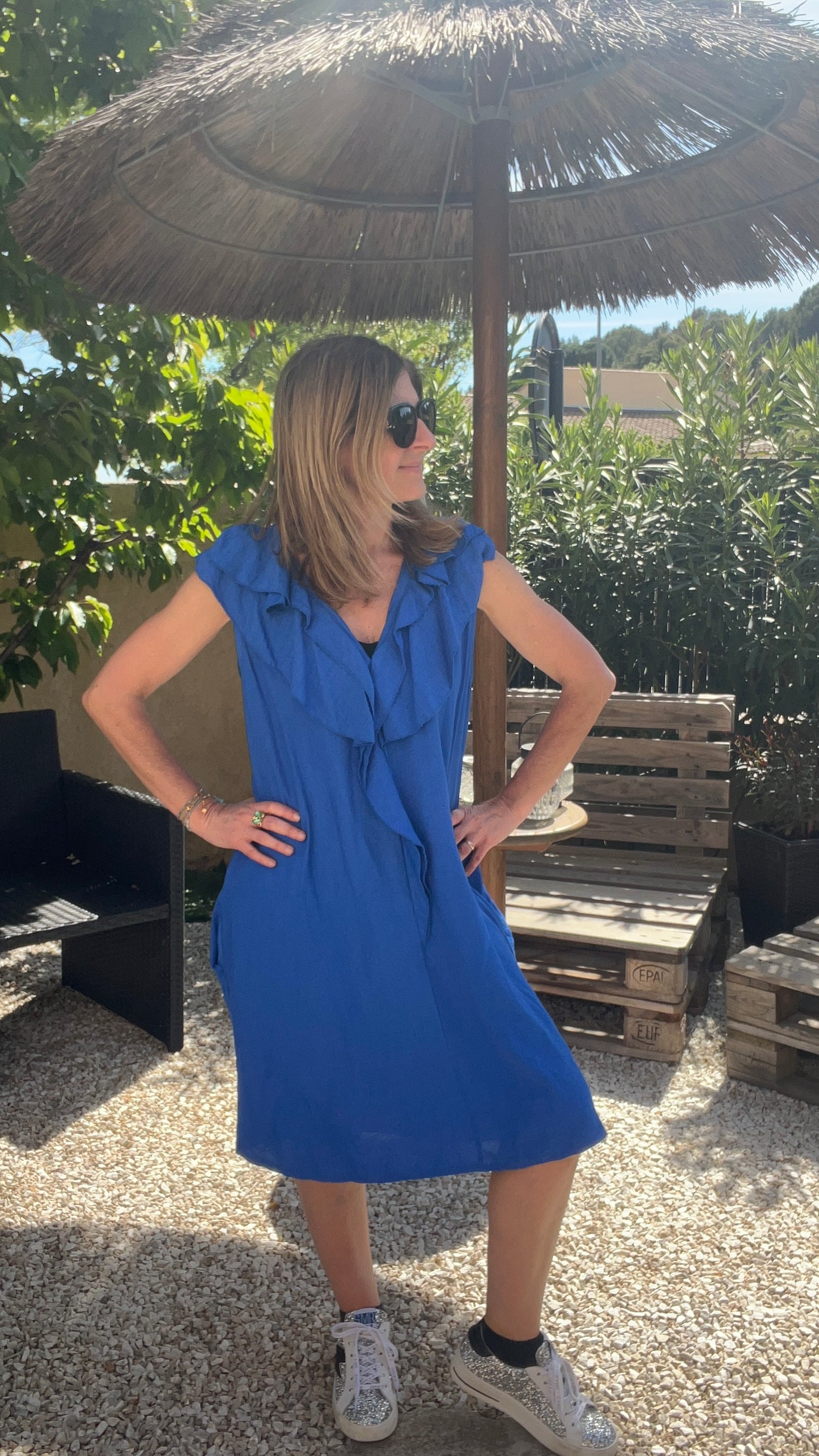 Robe bleu "MYKONOS"