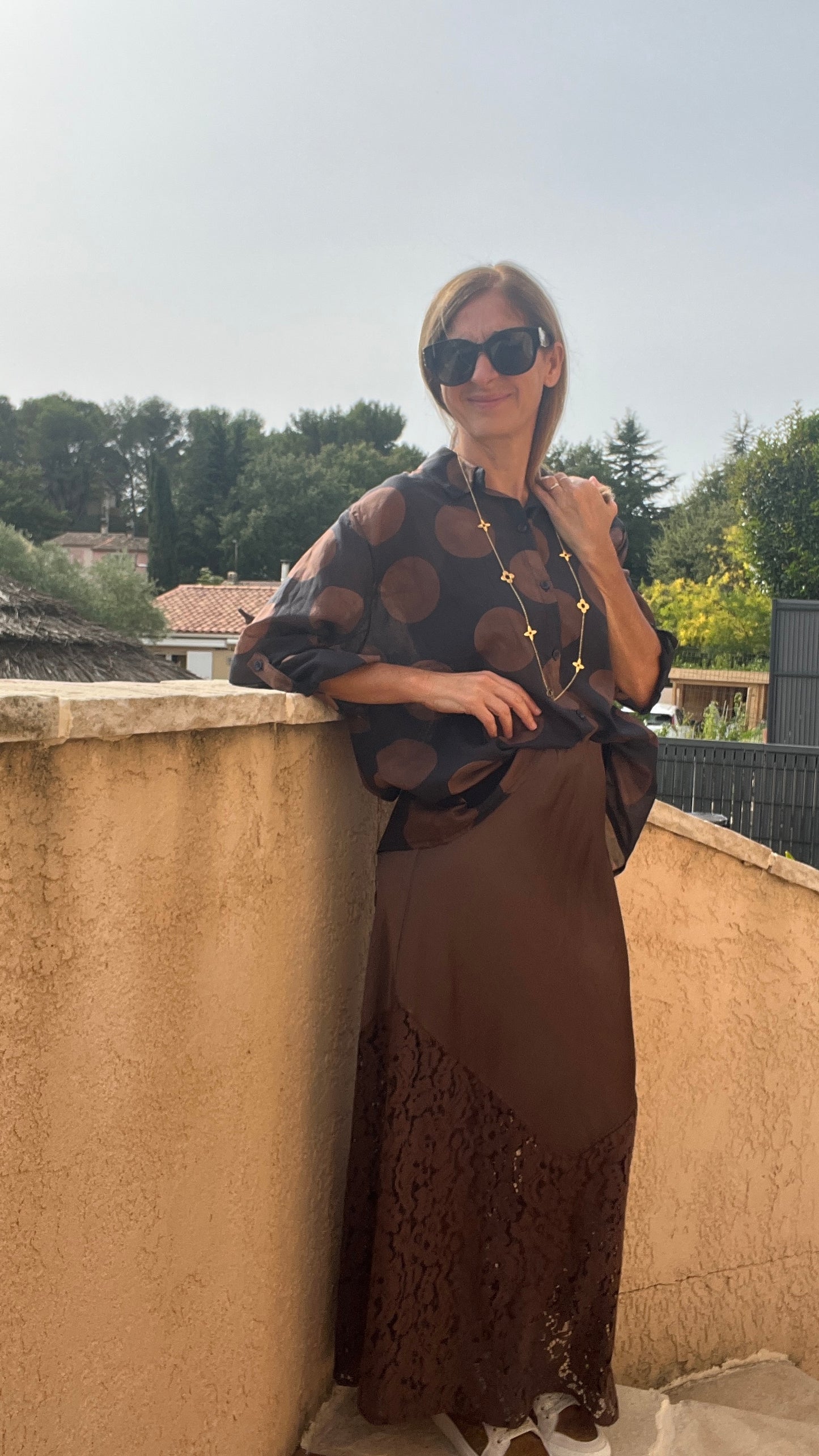 JUPE LONGUE CHOCOLAT "CLARENCE"