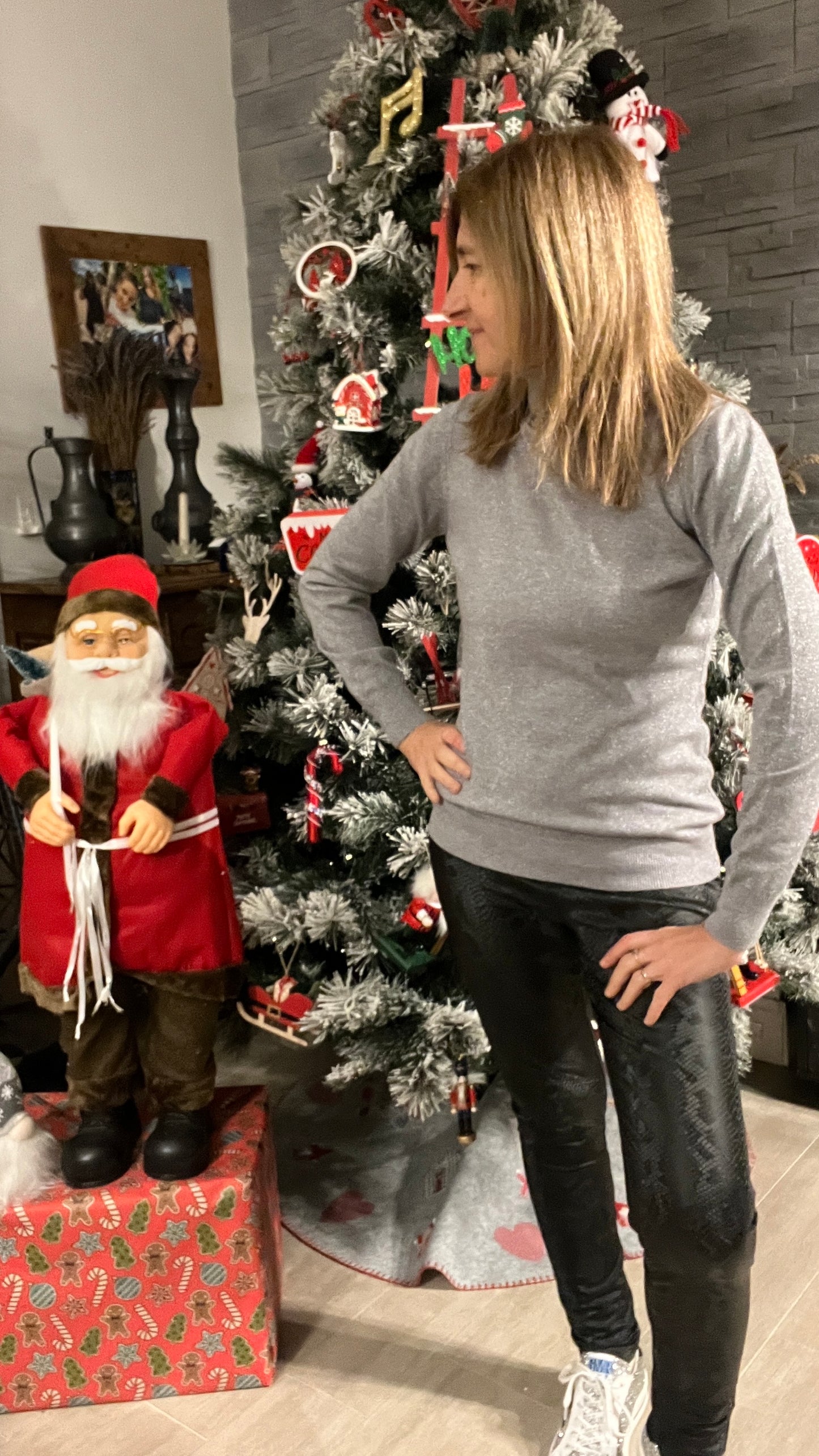 PULL COL ROULE PAILLETTES