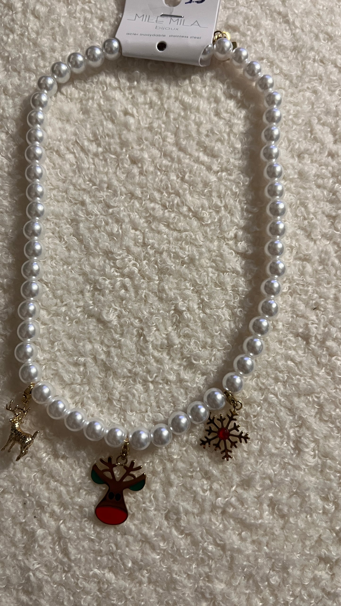 COLLIER PERLES CULTURE CHARMS "MILE MILA"