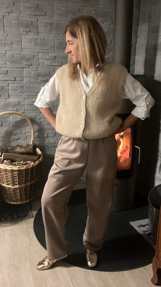 PANTALON DECONTRACTE TAUPE