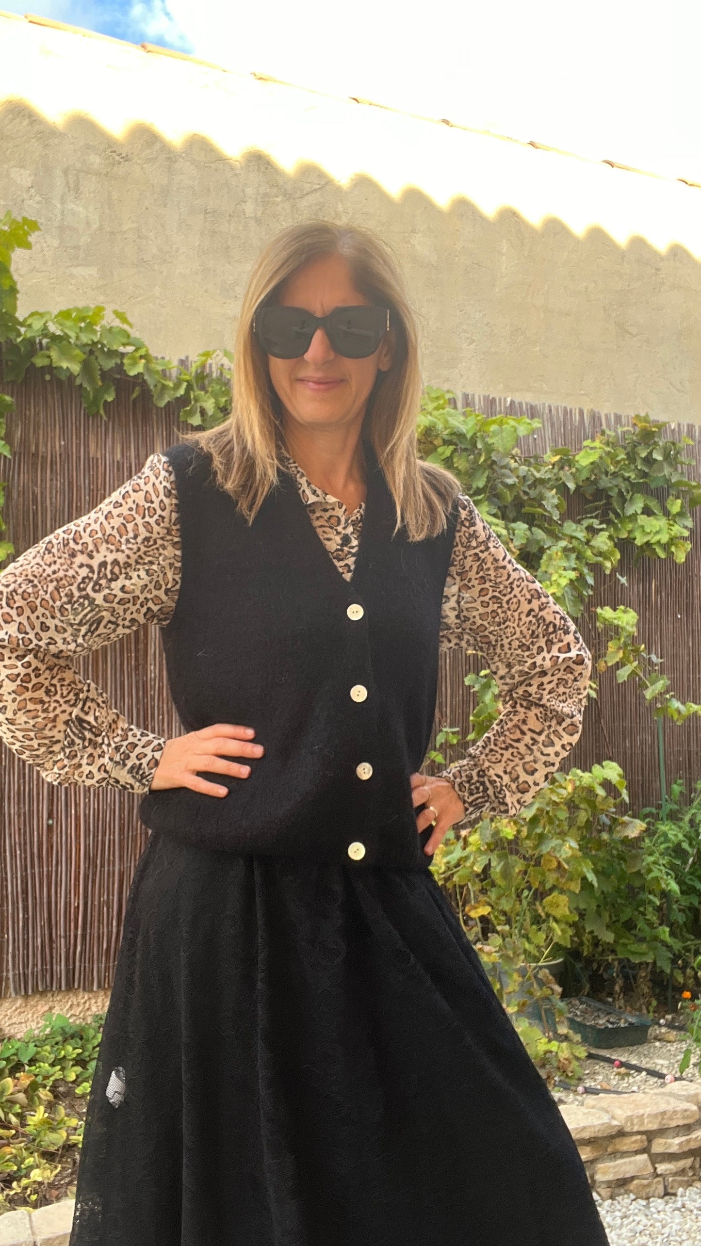 GILET SANS MANCHES CHOCOLAT "DIANA"