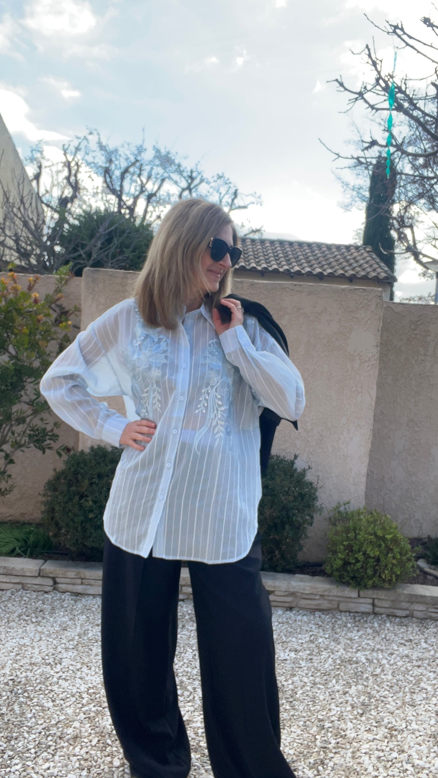 CHEMISIER BRODE & MINIS SEQUINS "ELINA"