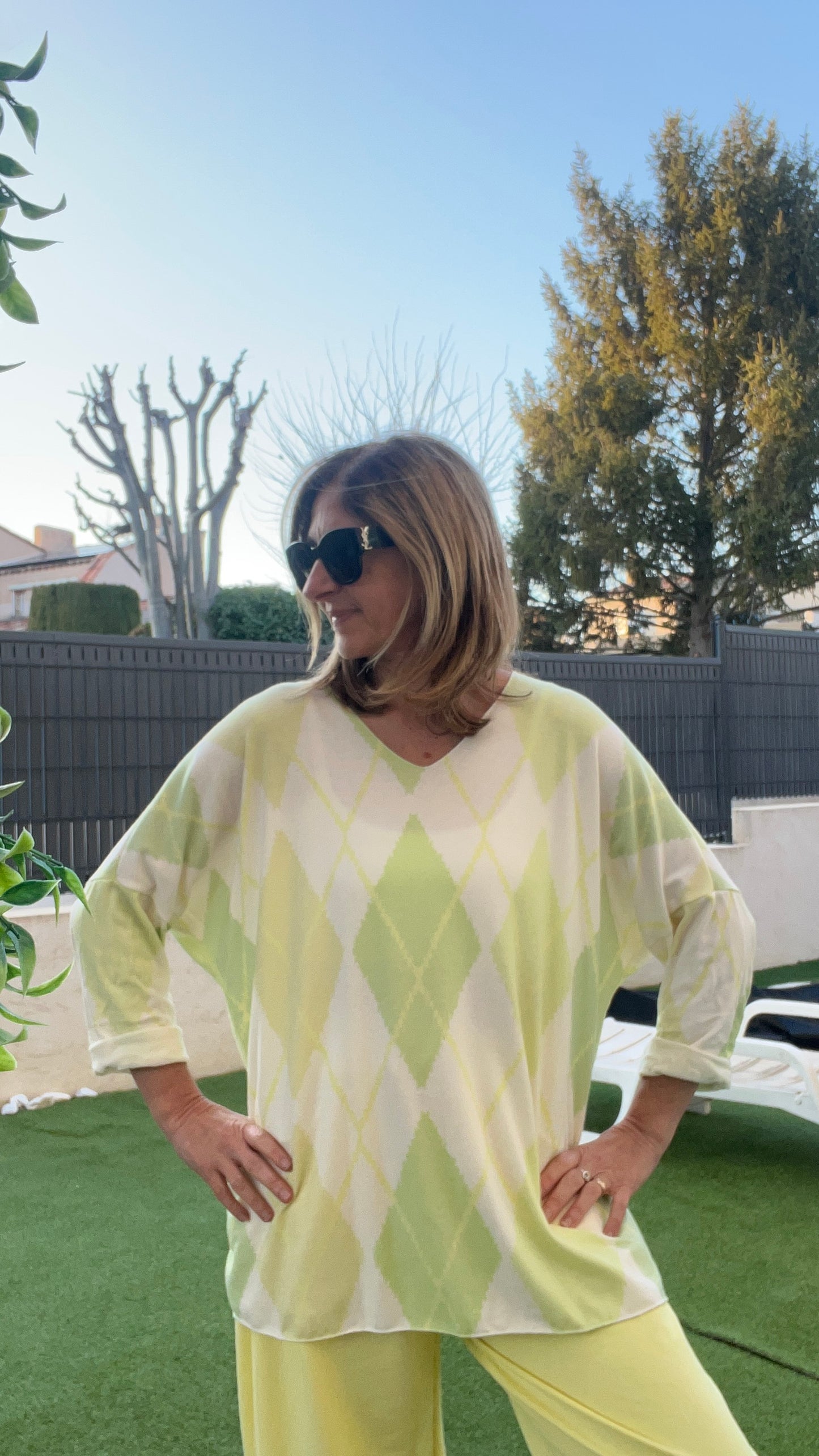 PULL TUNIQUE BLANC "JACQUARD"