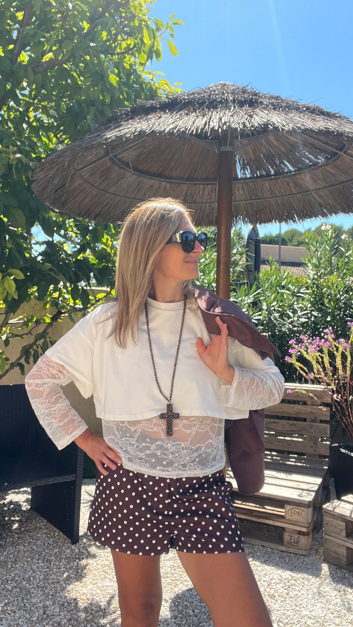 TEE-SHIRT DENTELLE "2EN1"