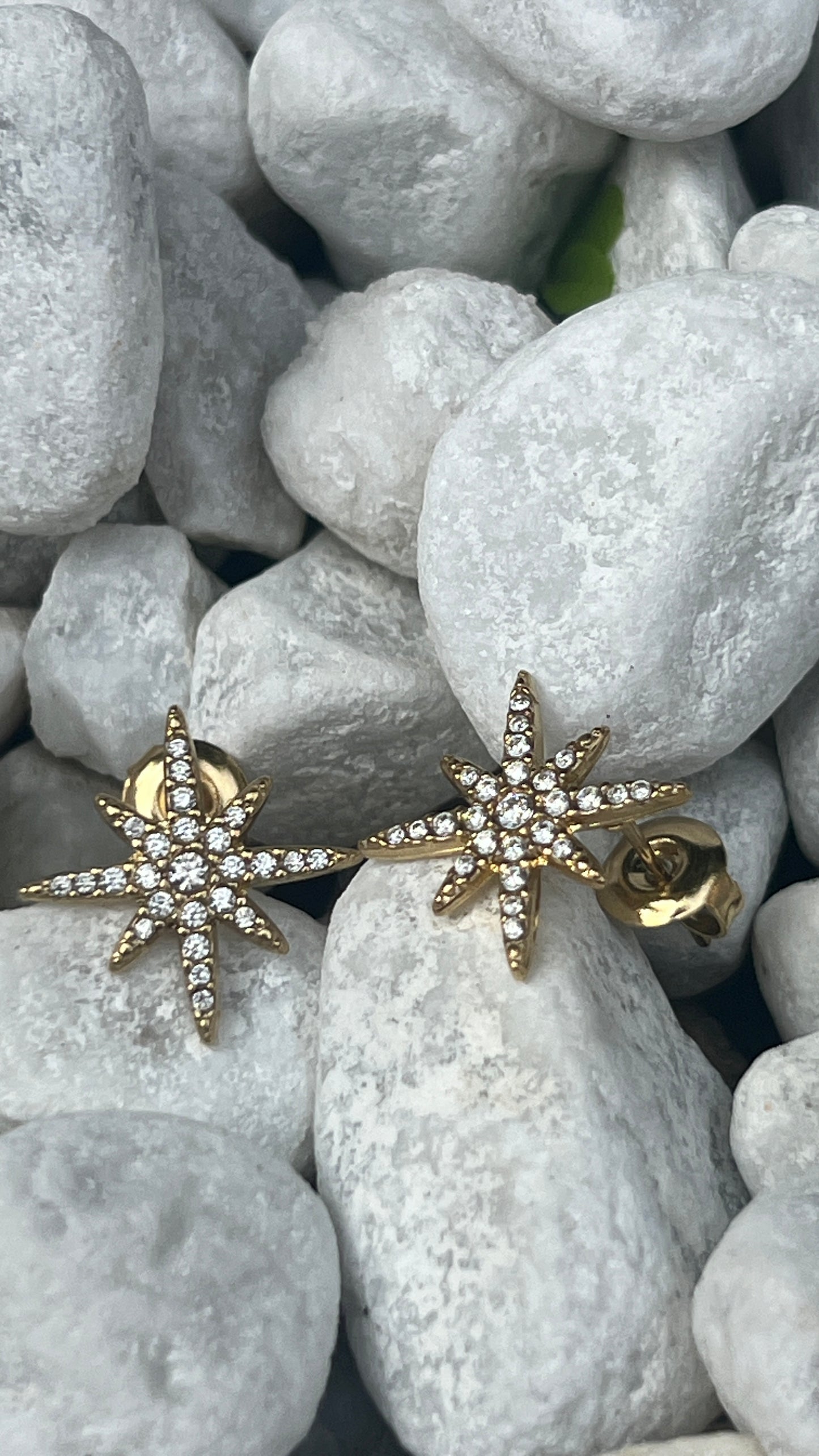 BOUCLES D'OREILLES DOREES "METEORITES"