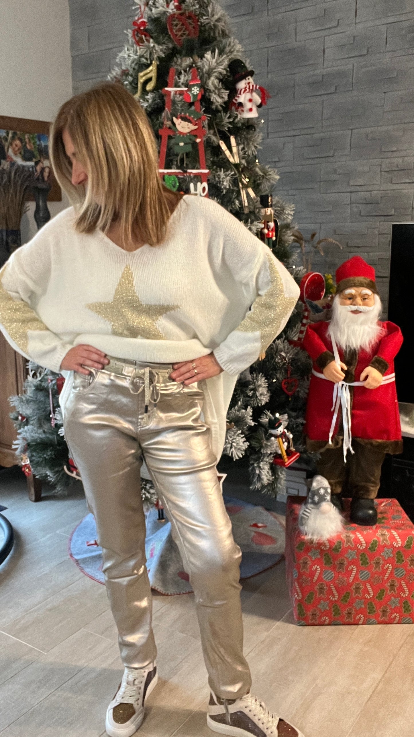 JEANS DORE EFFET HUILE