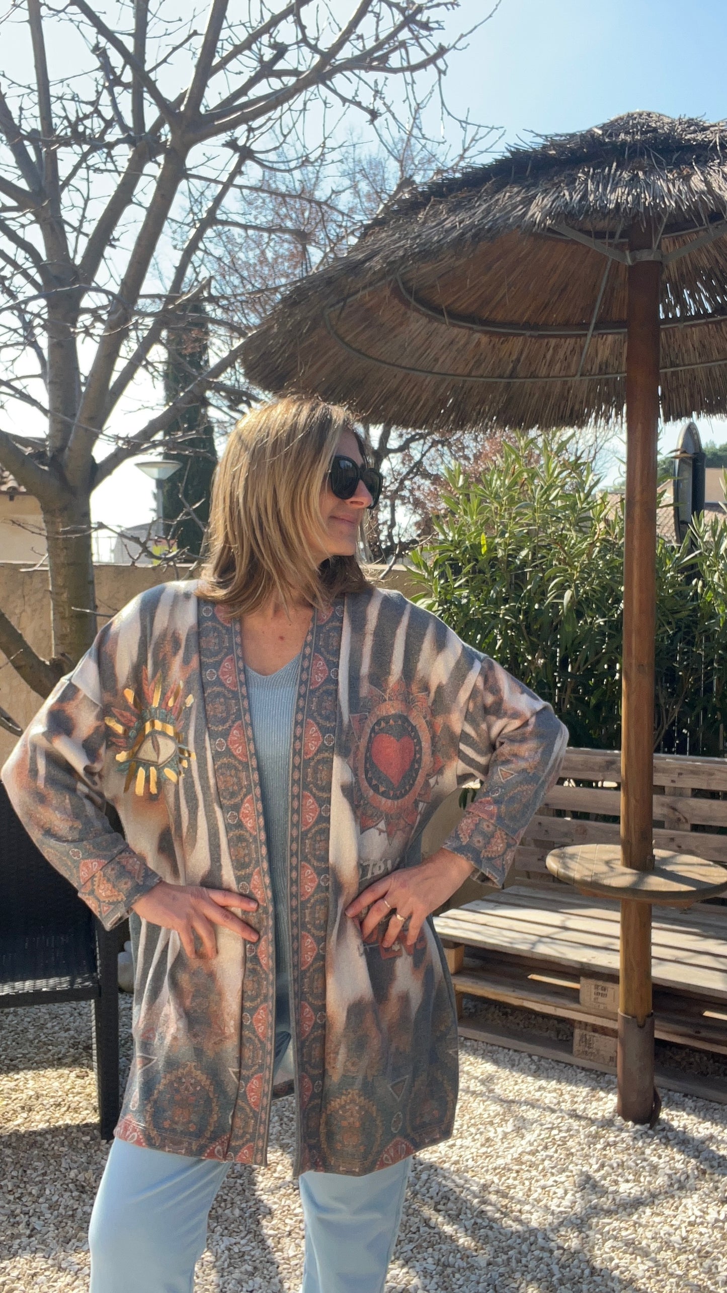 GILET LONG OEIL GREC