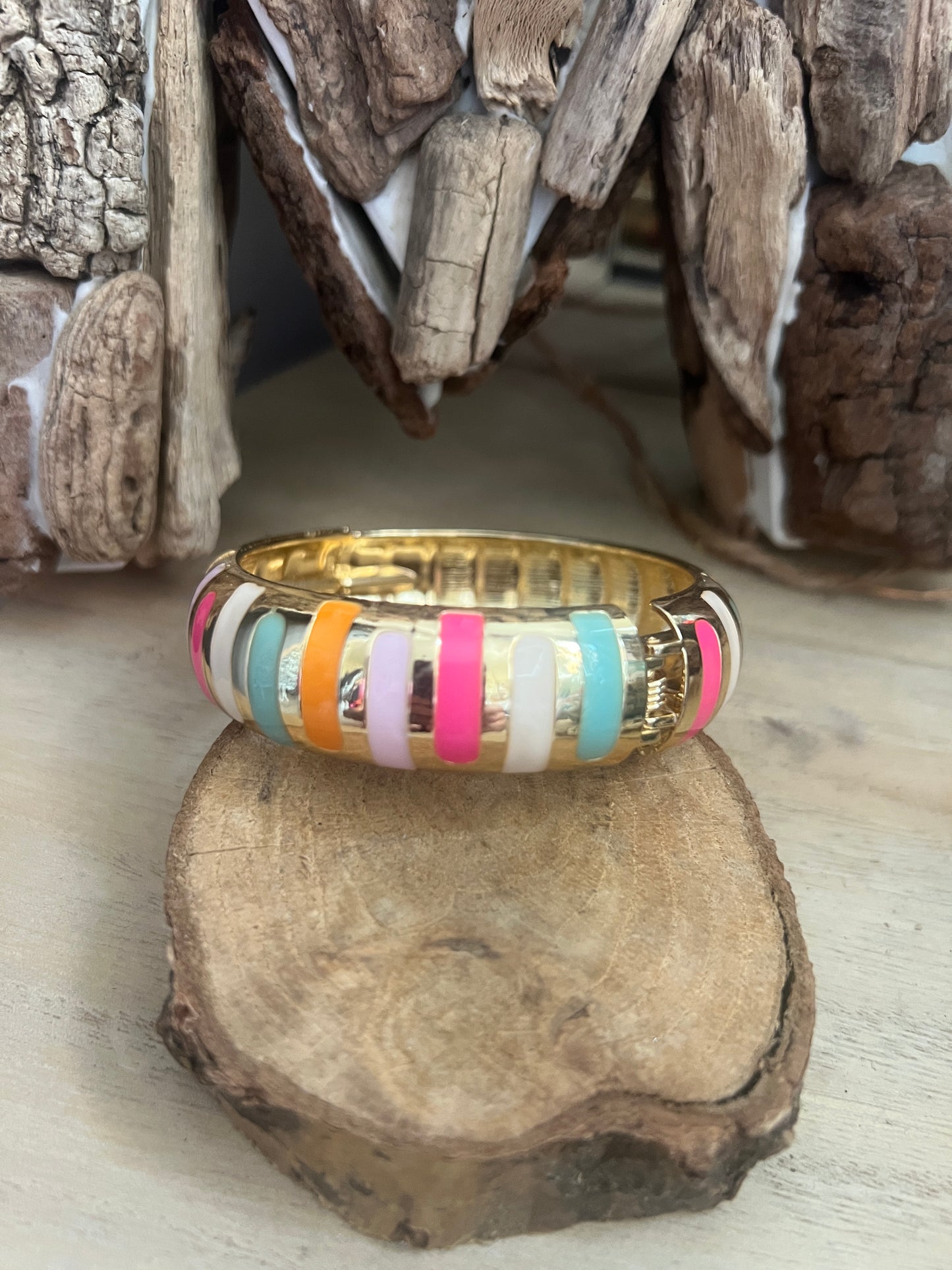 Jonc multicolore "acier inoxydable"