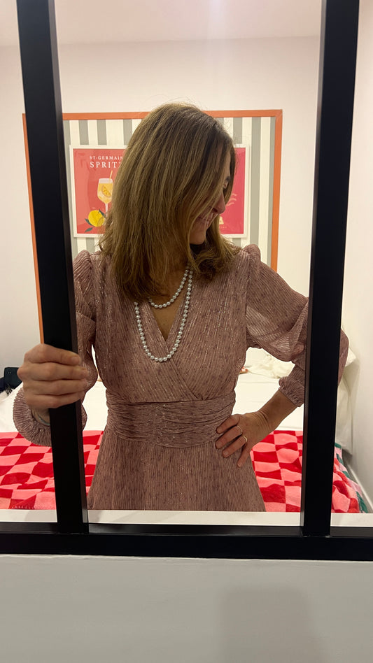 ROBE ROSE PAILLETEE