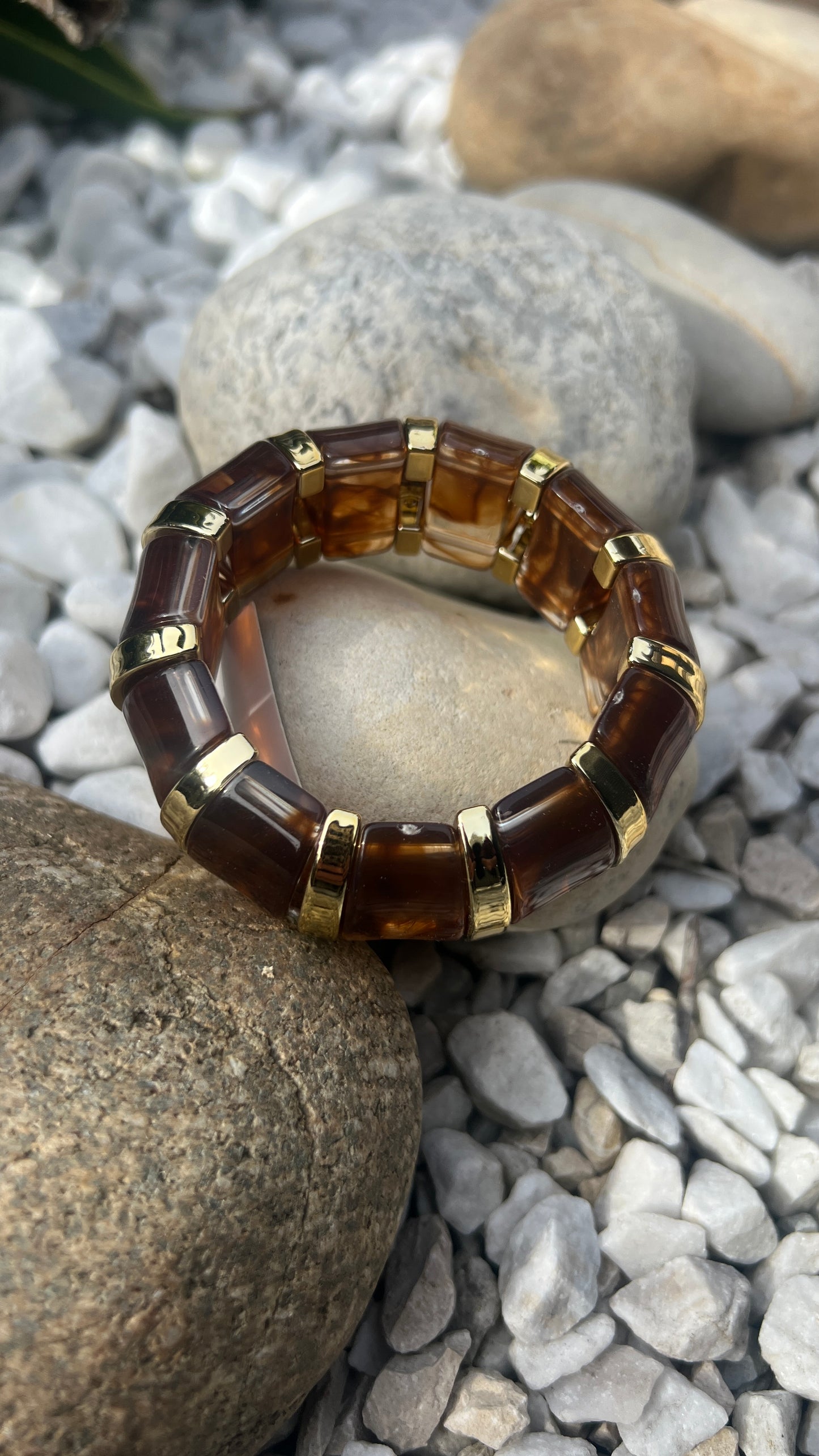 BRACELET OCRE/DORE "SOLEIL DORE"