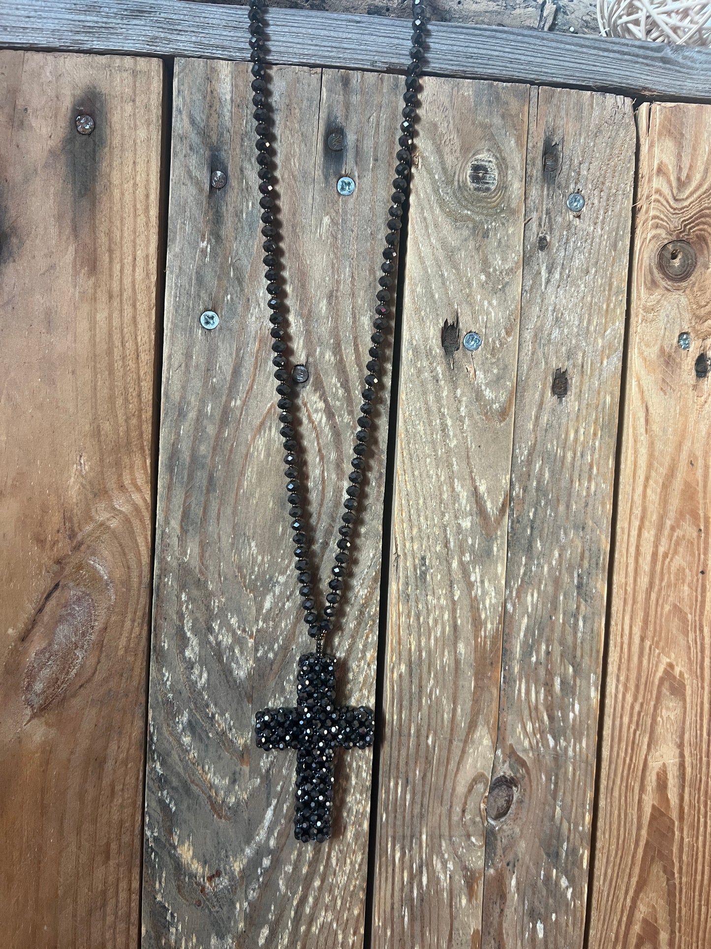 SAUTOIR CHOCOLAT CROIX