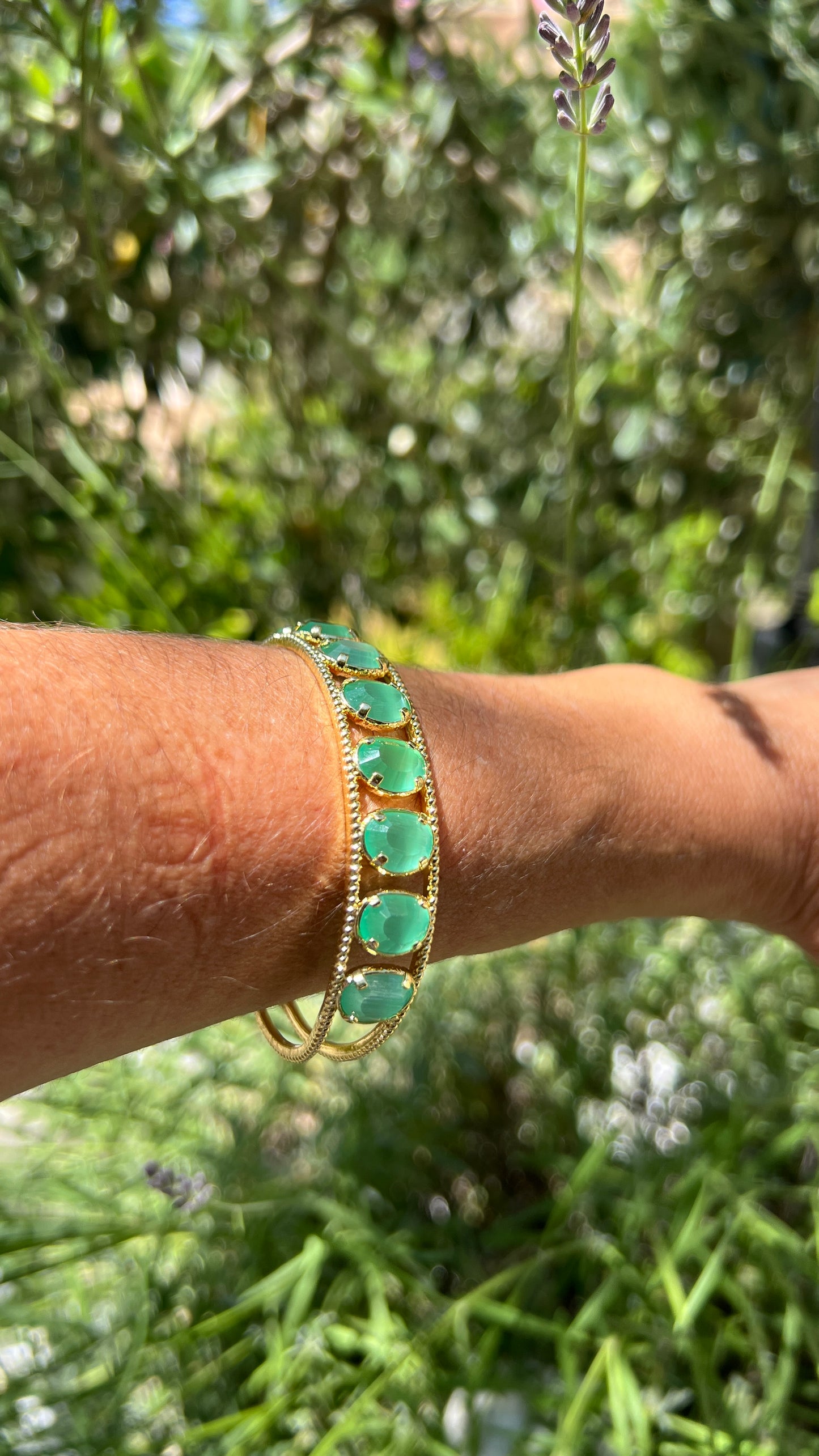 PETITE MANCHETTE PIERRE PRECIEUSE TURQUOISE