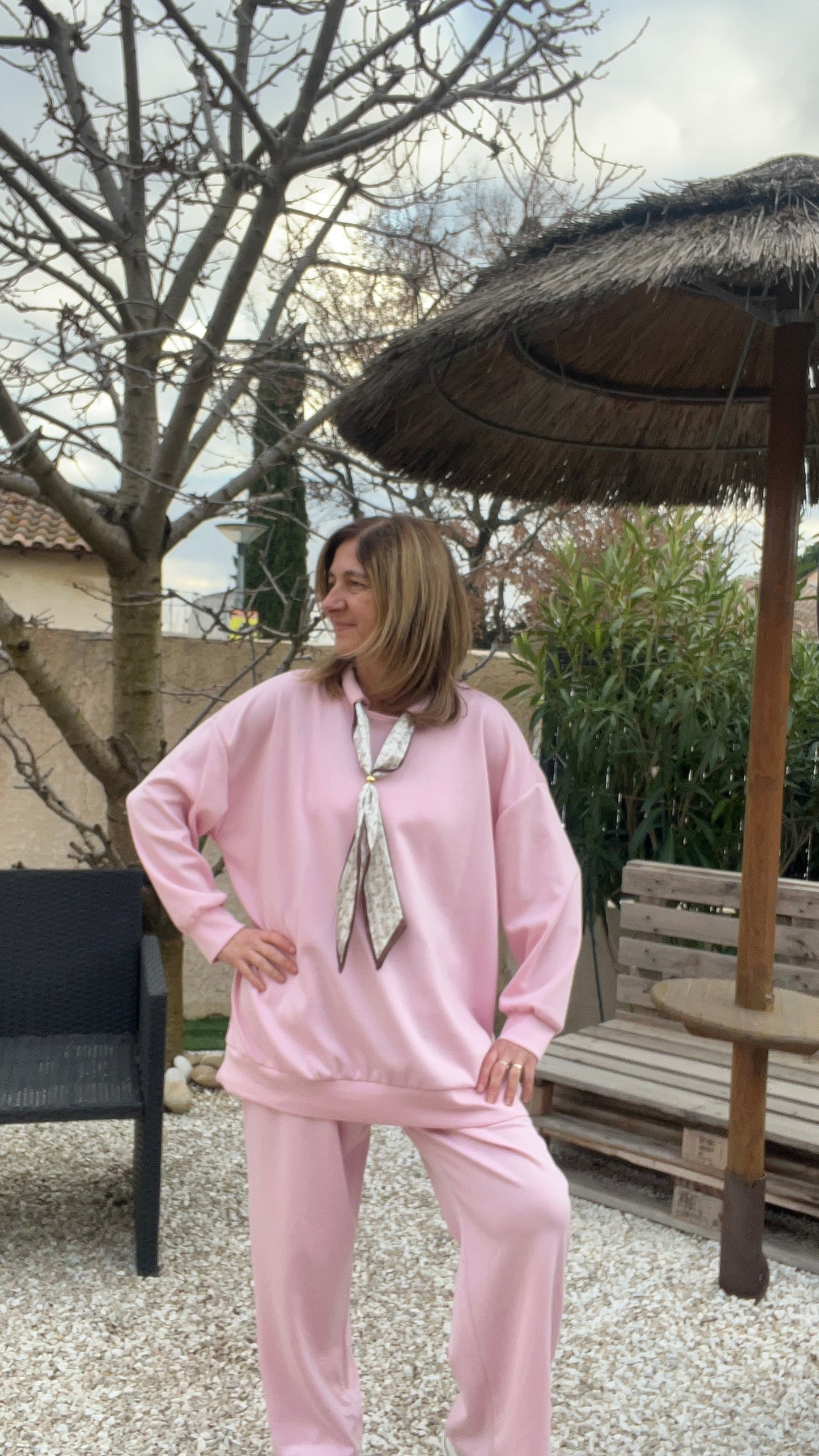 SWEAT ROSE PALE FOULARD