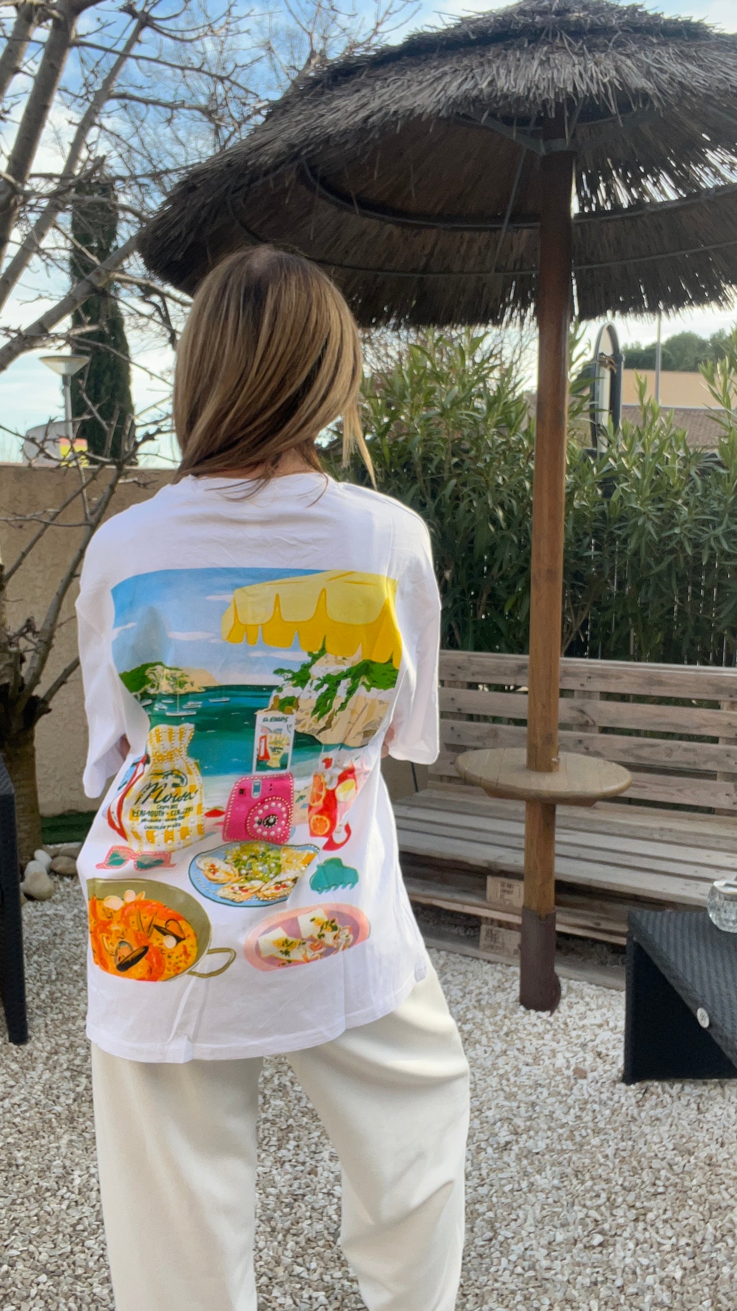 TEE-SHIRT BLANC AZUR
