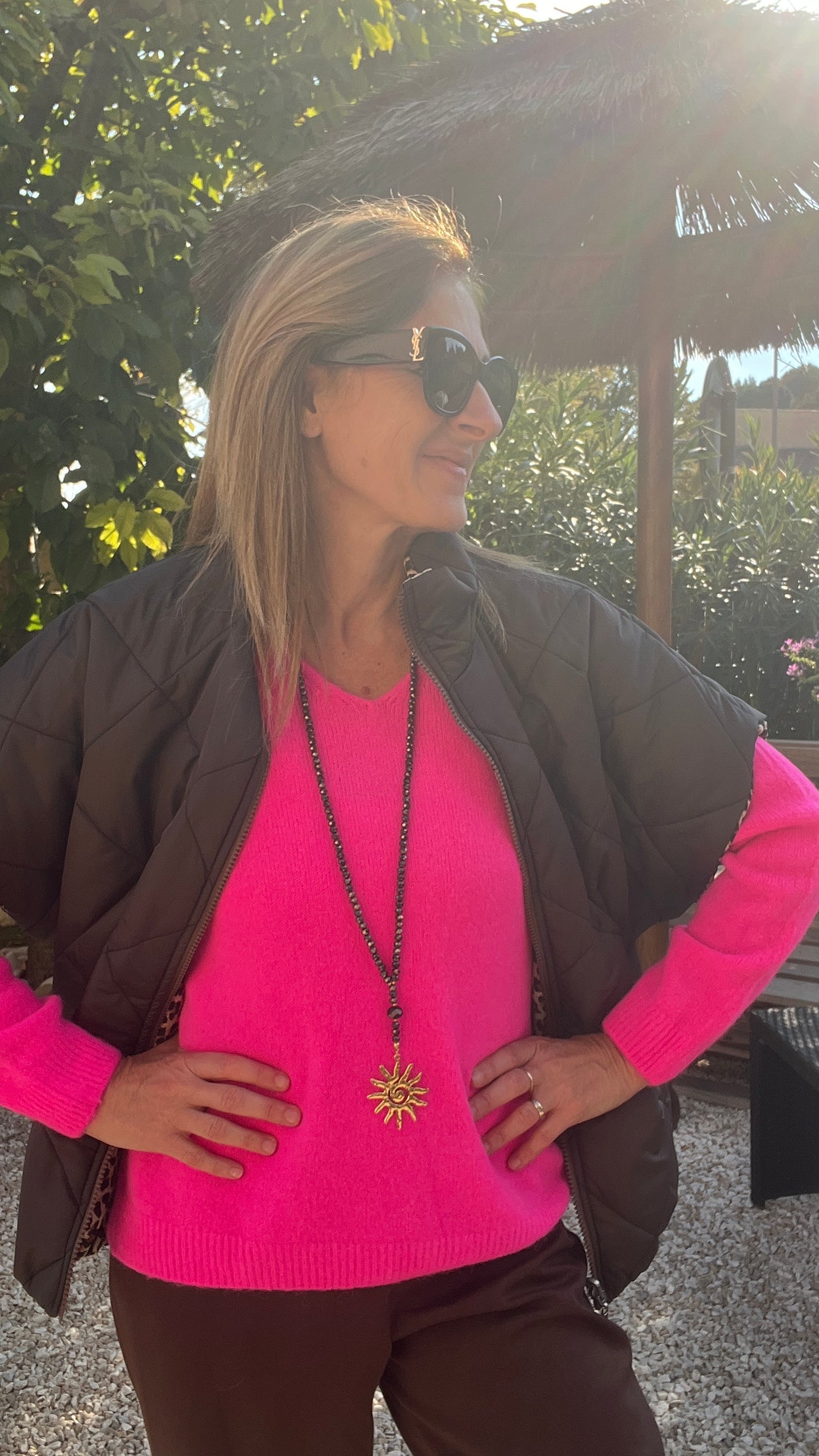 VESTE MATELASSEE CHOCOLAT/LEOPARD REVERSIBLE