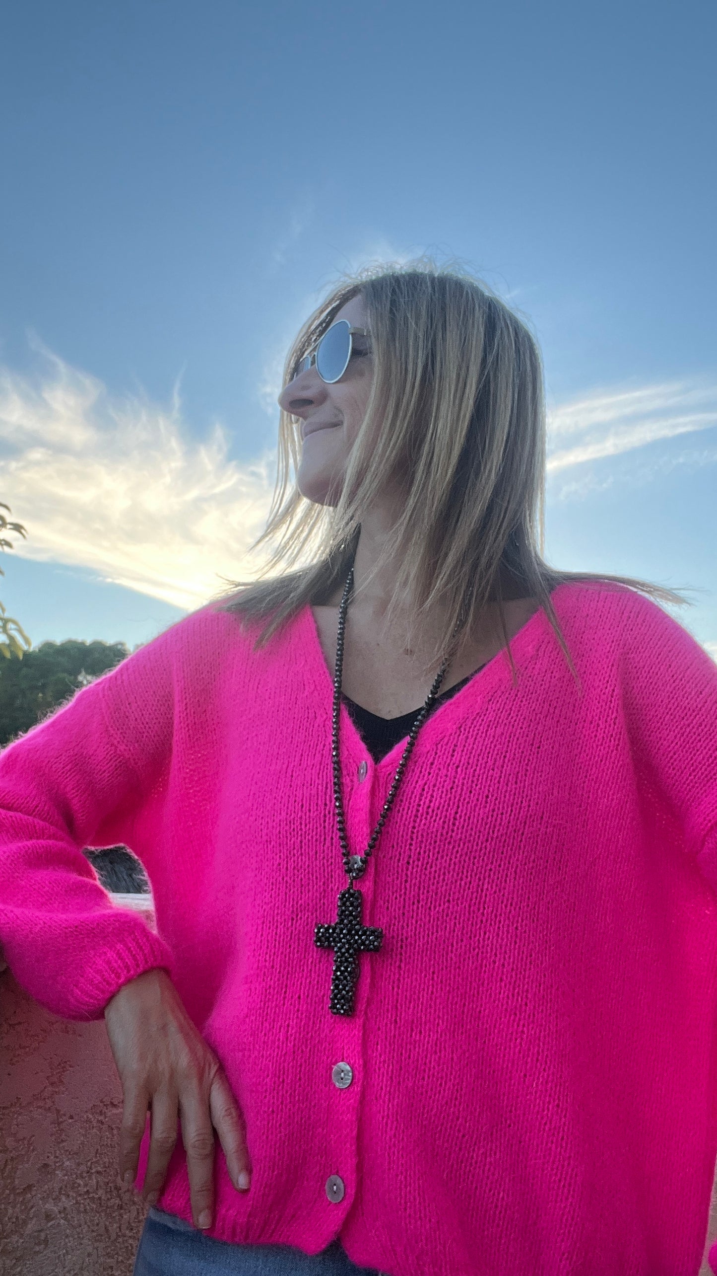 SAUTOIR CHOCOLAT CROIX