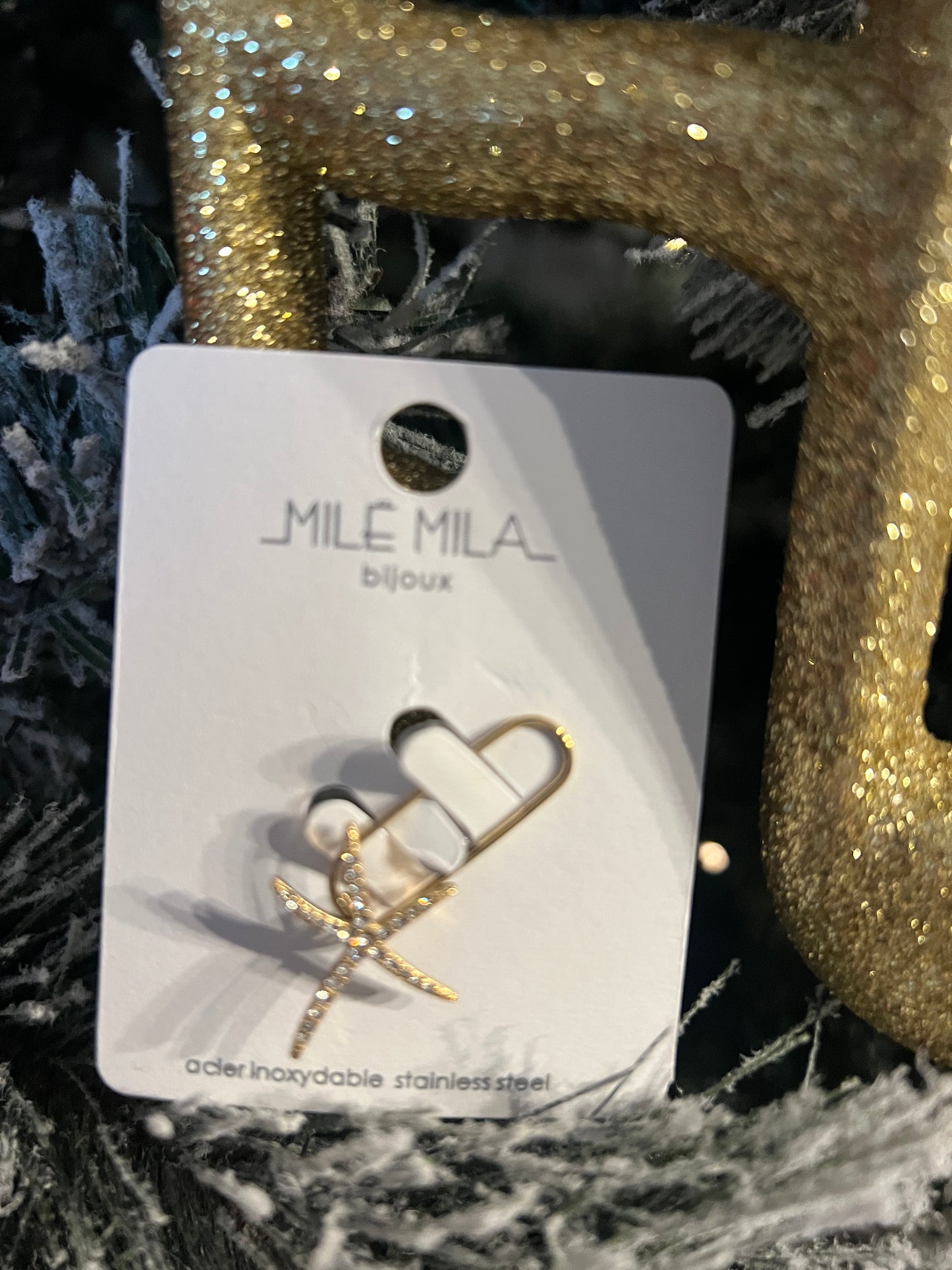 BROCHE DOREE STRASS ETOILE DE MER "MILE MILA"
