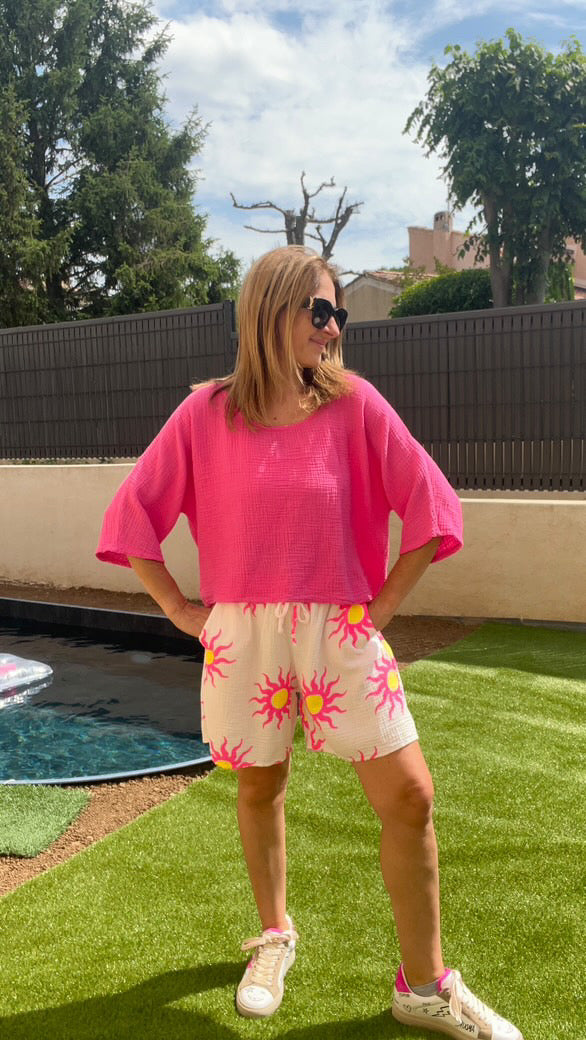 Tee-shirt fuchsia