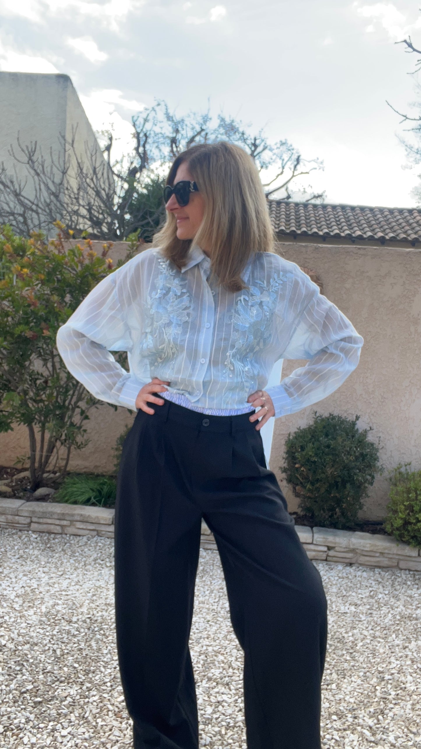 ENSEMBLE PANTALON NOIR "CAMILLA"