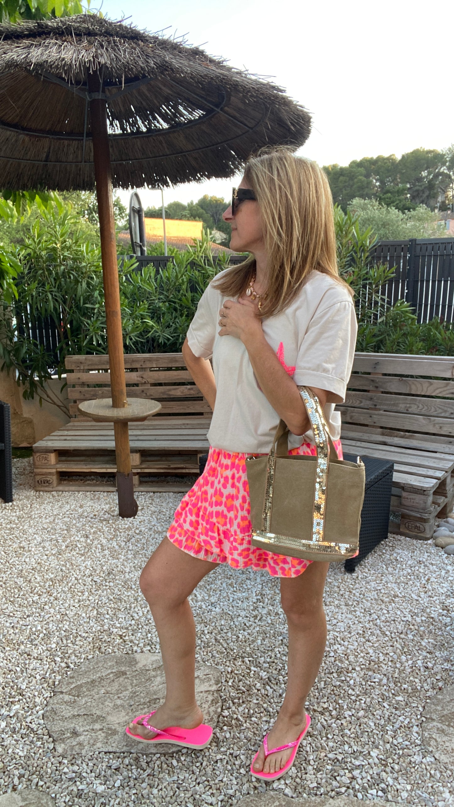 Sac beige & paillettes "Vanessa"