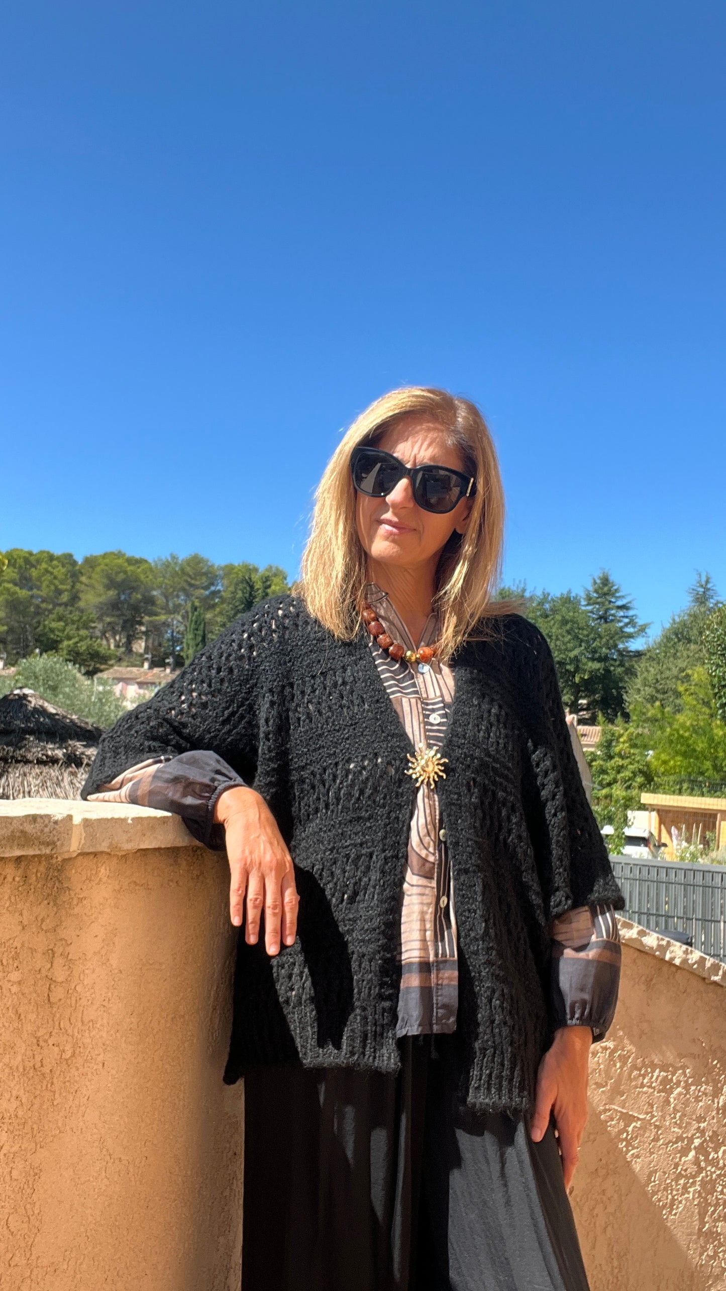 VESTE NOIRE "SOLEIL"