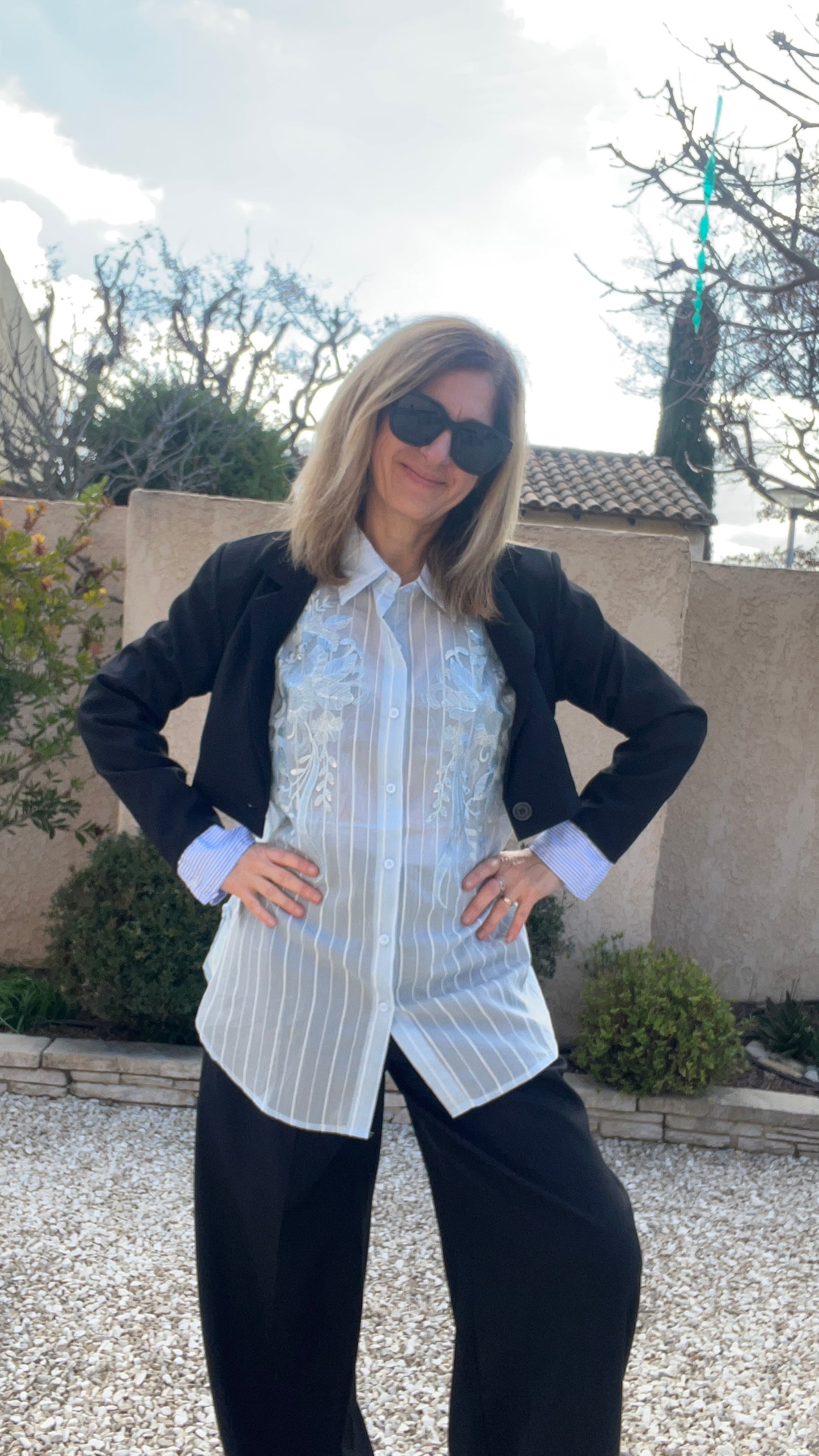 ENSEMBLE PANTALON NOIR "CAMILLA"