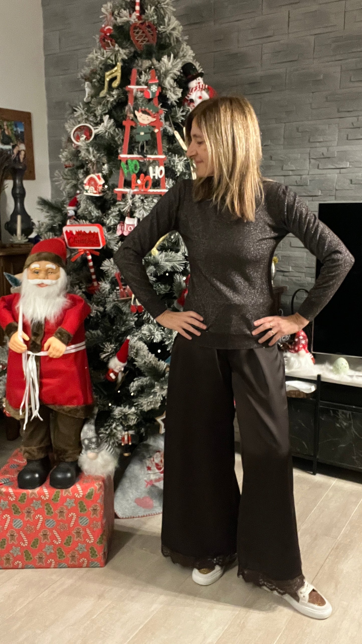 PULL COL ROULE PAILLETTES