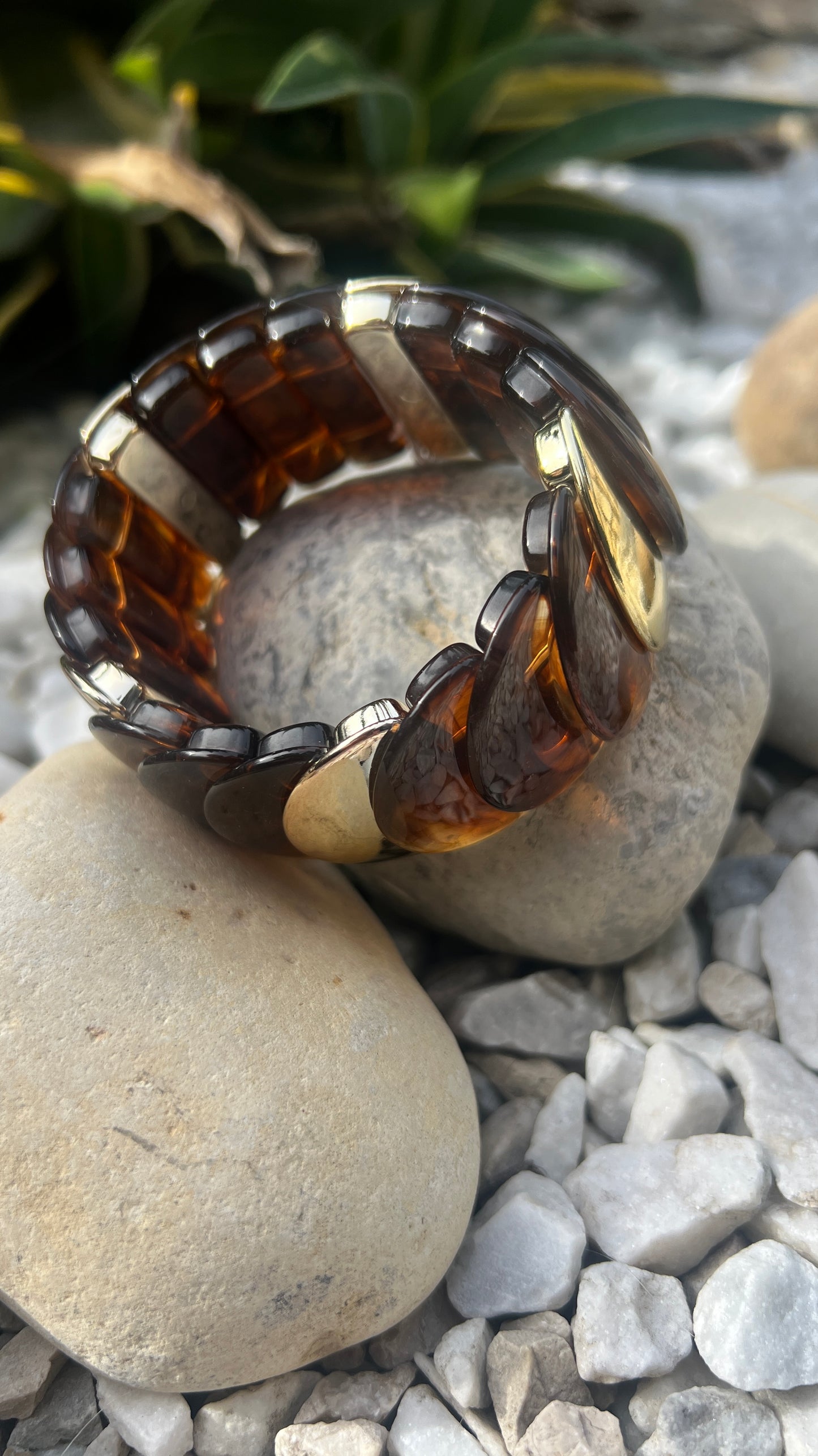 BRACELET OCRE/DORE "ECAILLES"
