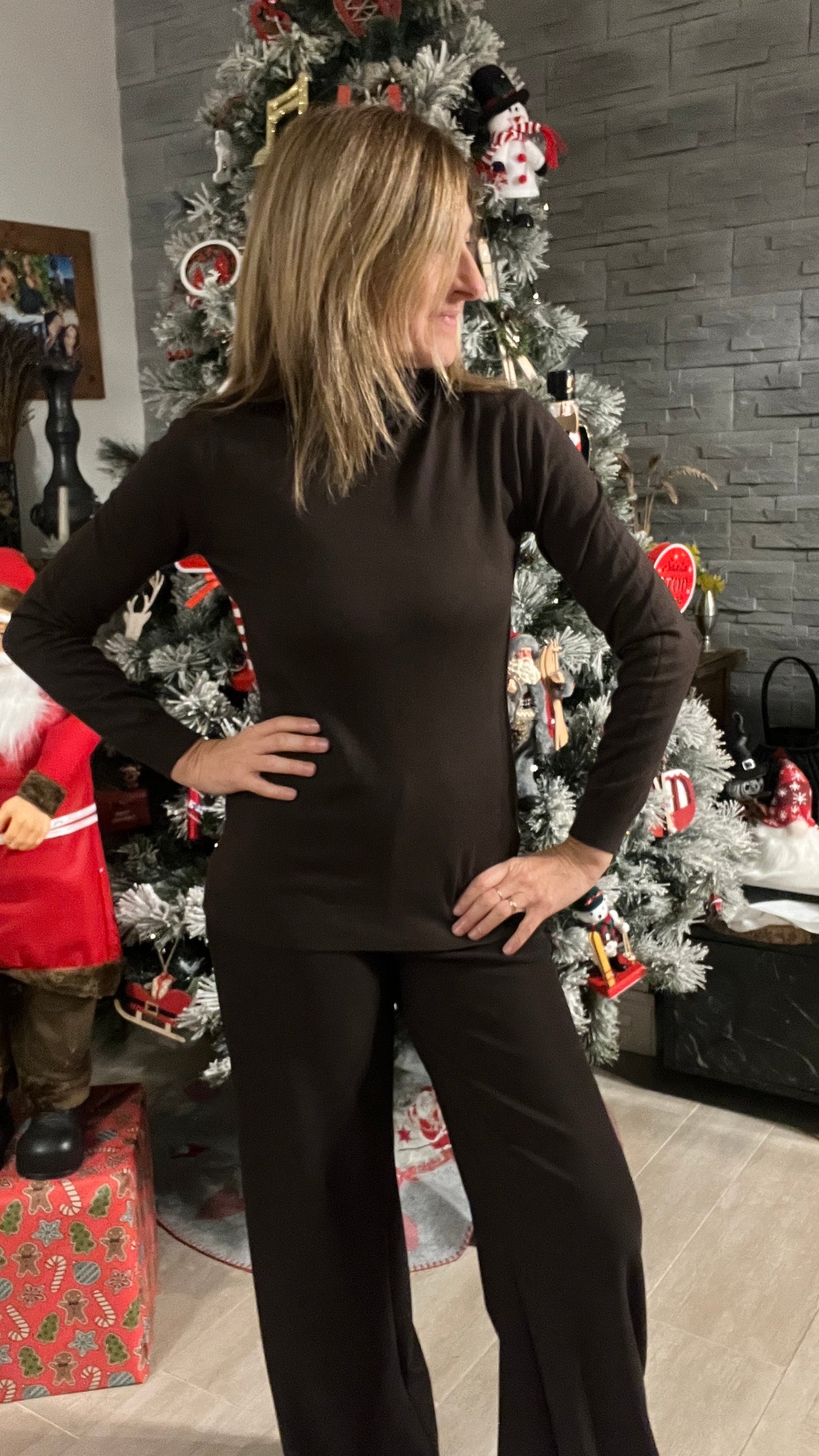 PULL COL ROULE CHOCOLAT