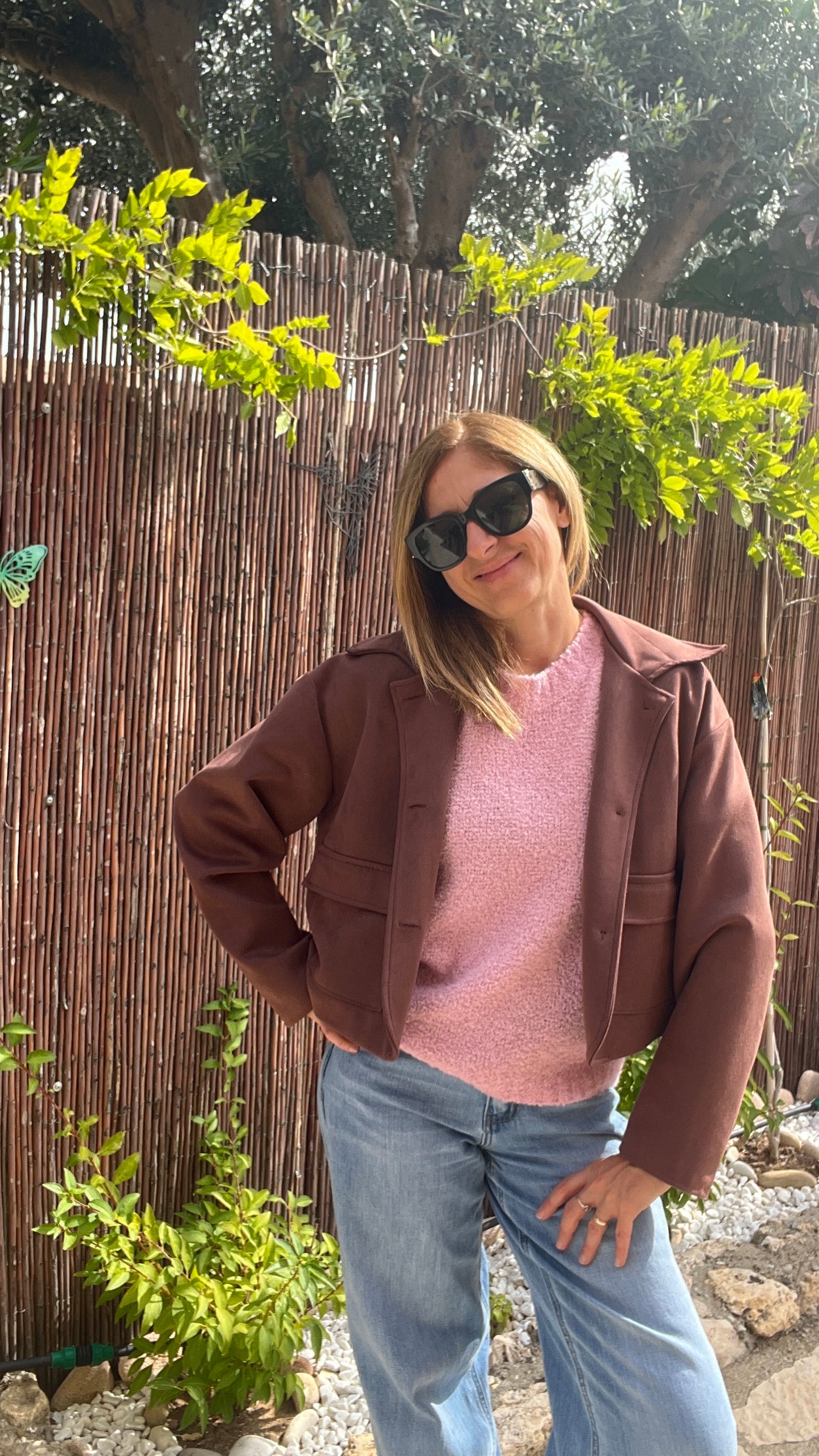 PULL ROSE SANS MANCHES "ZOE"