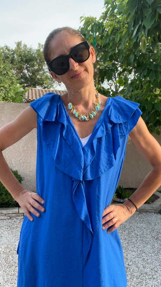 Robe bleu "MYKONOS"
