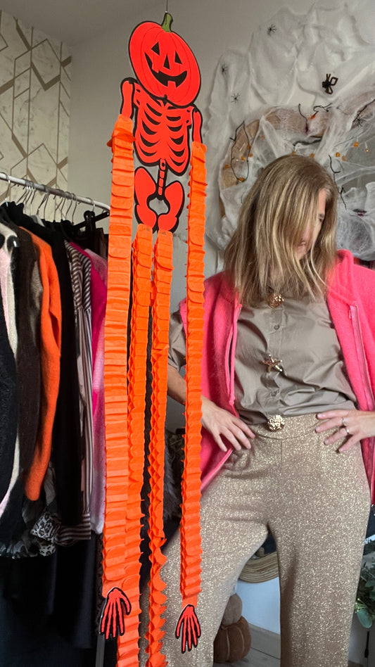 PANTALON FLUIDE PAILLETTES DORE