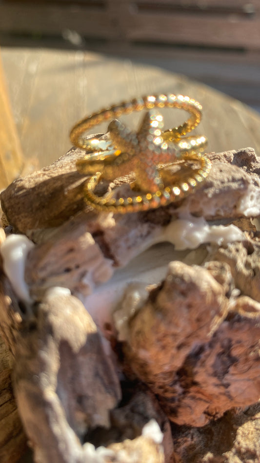 Bague doré "étoile de mer"