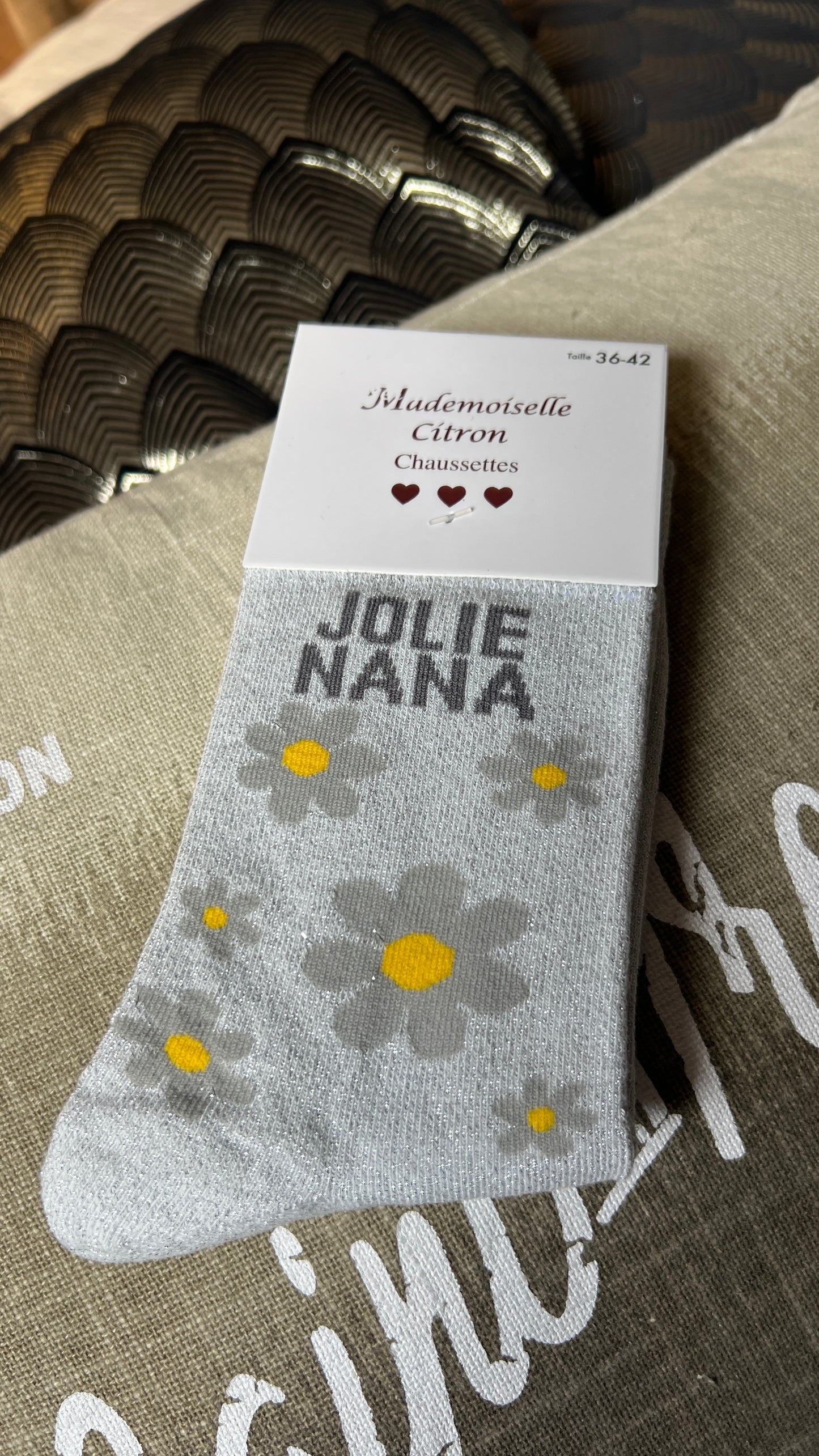 CHAUSSETTES PAILLETTES "MARGUERITES/SEXY"💋🌼