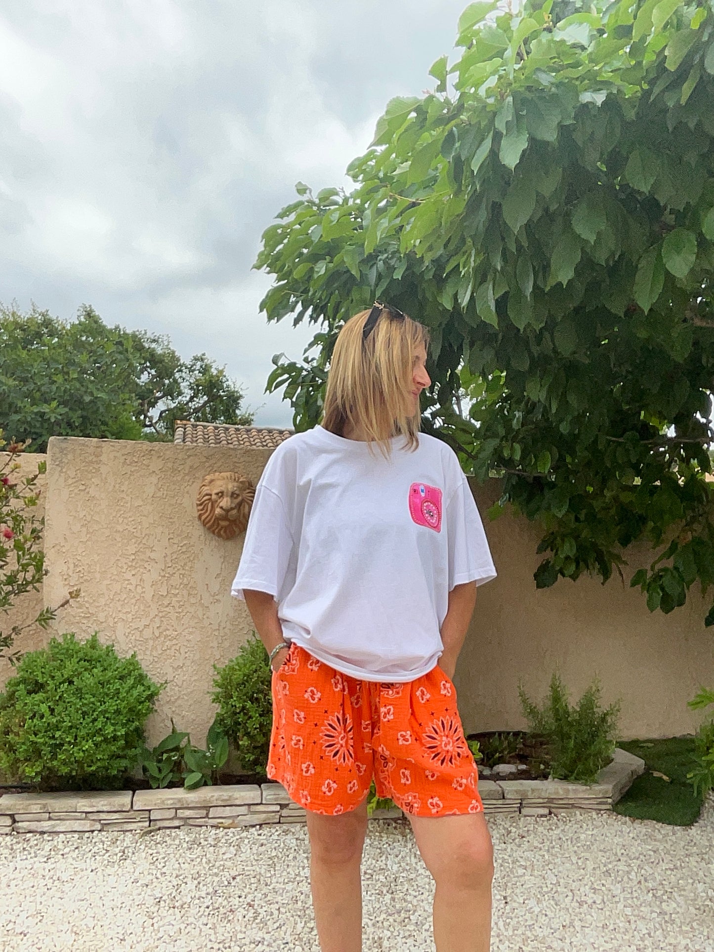 SHORT ORANGE BANDANA
