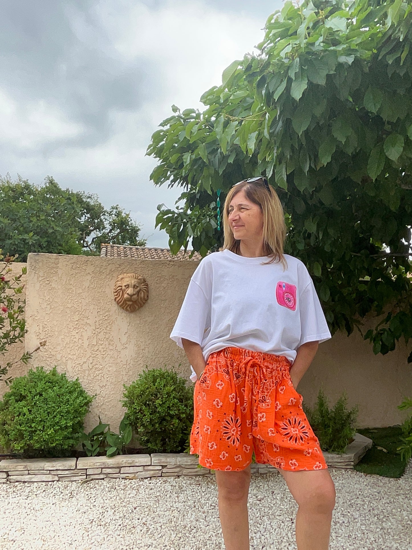 SHORT ORANGE BANDANA