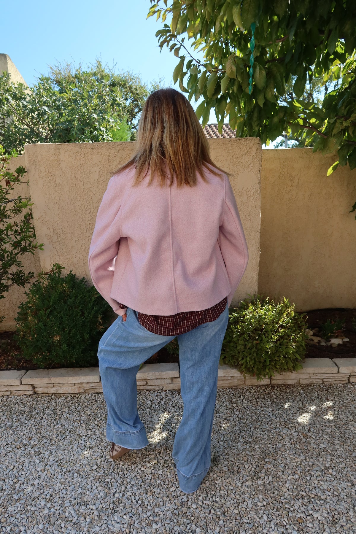 VESTE  ROSE PÂLE BOUTONNEE "CELESTE"
