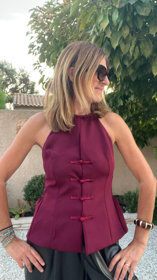 TOP BORDEAUX BOUTONS BRANDEBOURG