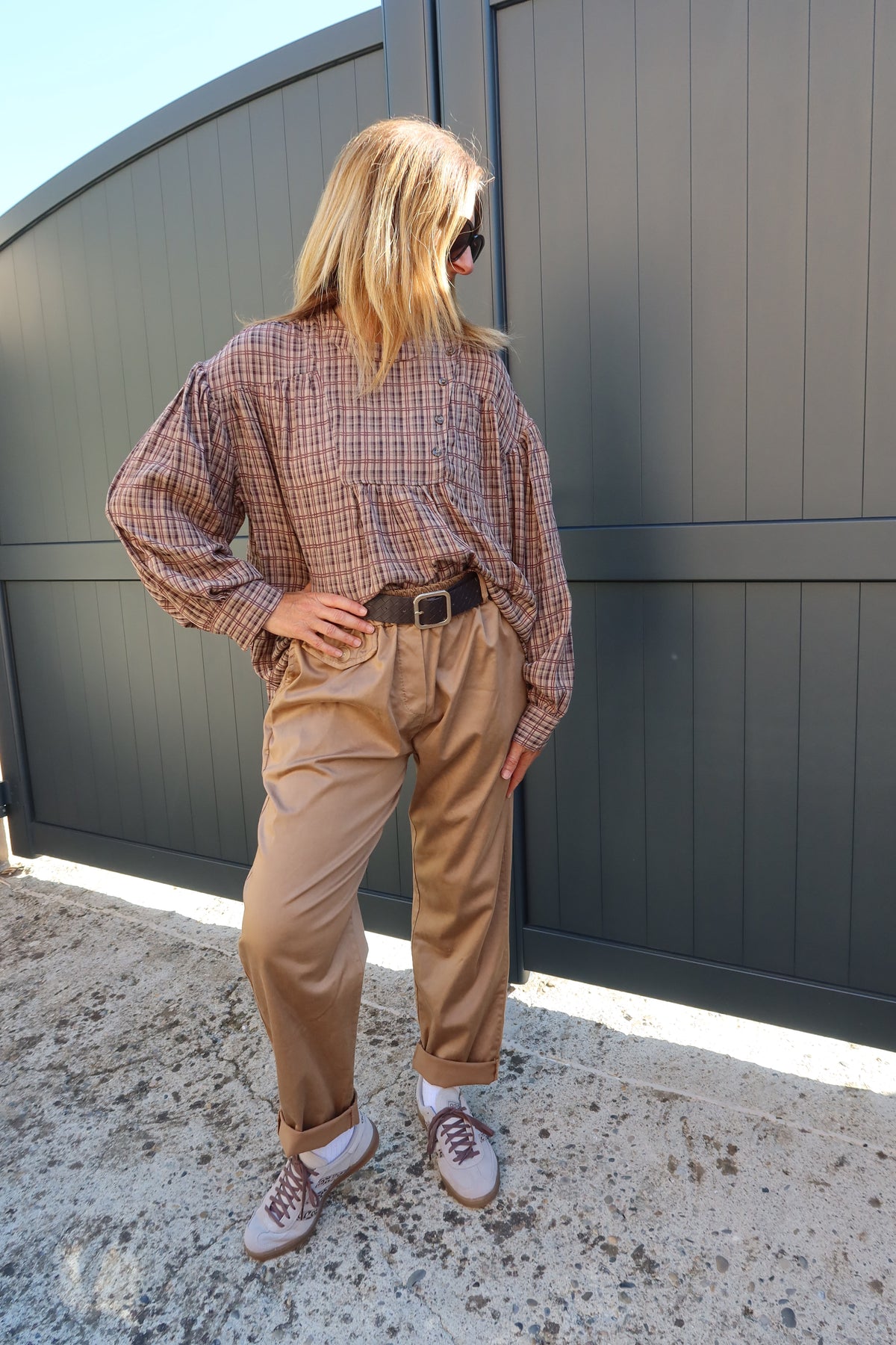 PANTALON CHINO CAMEL EN TOILE