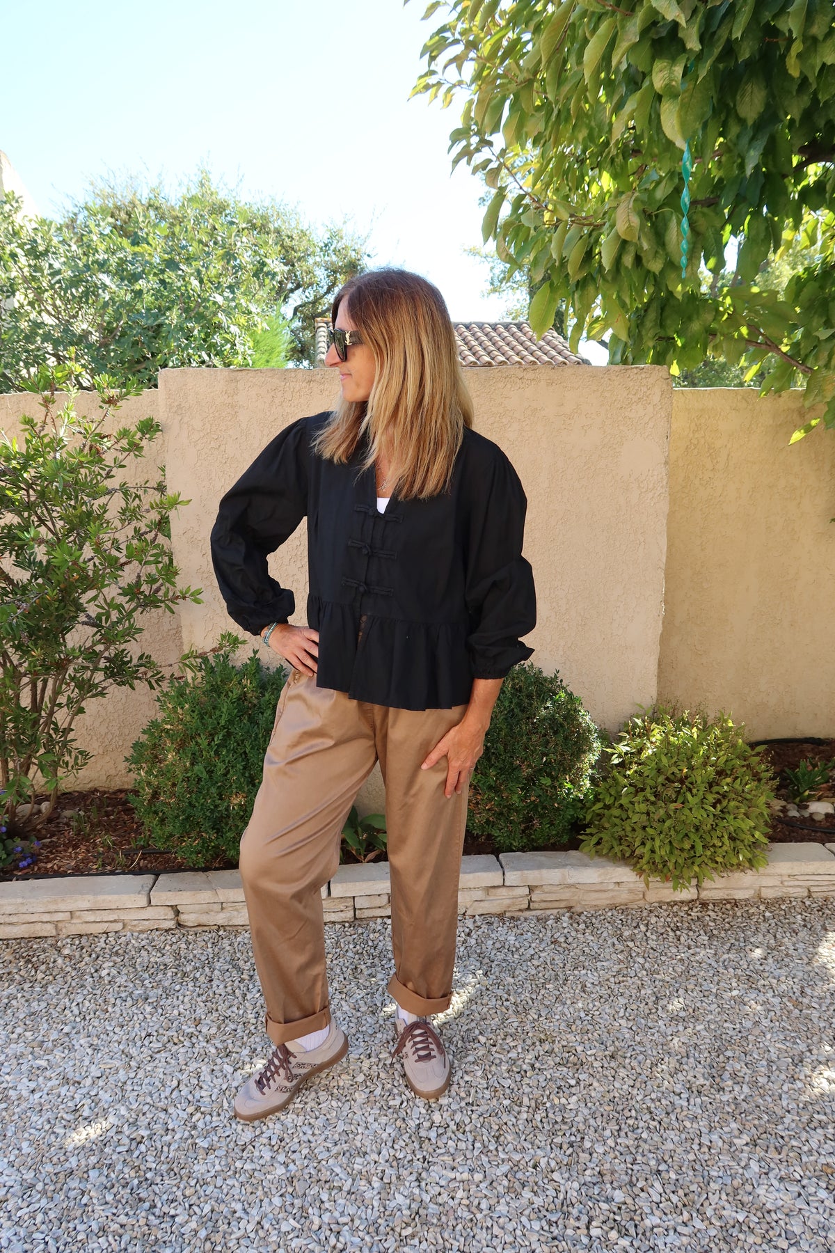 PANTALON CHINO CAMEL EN TOILE