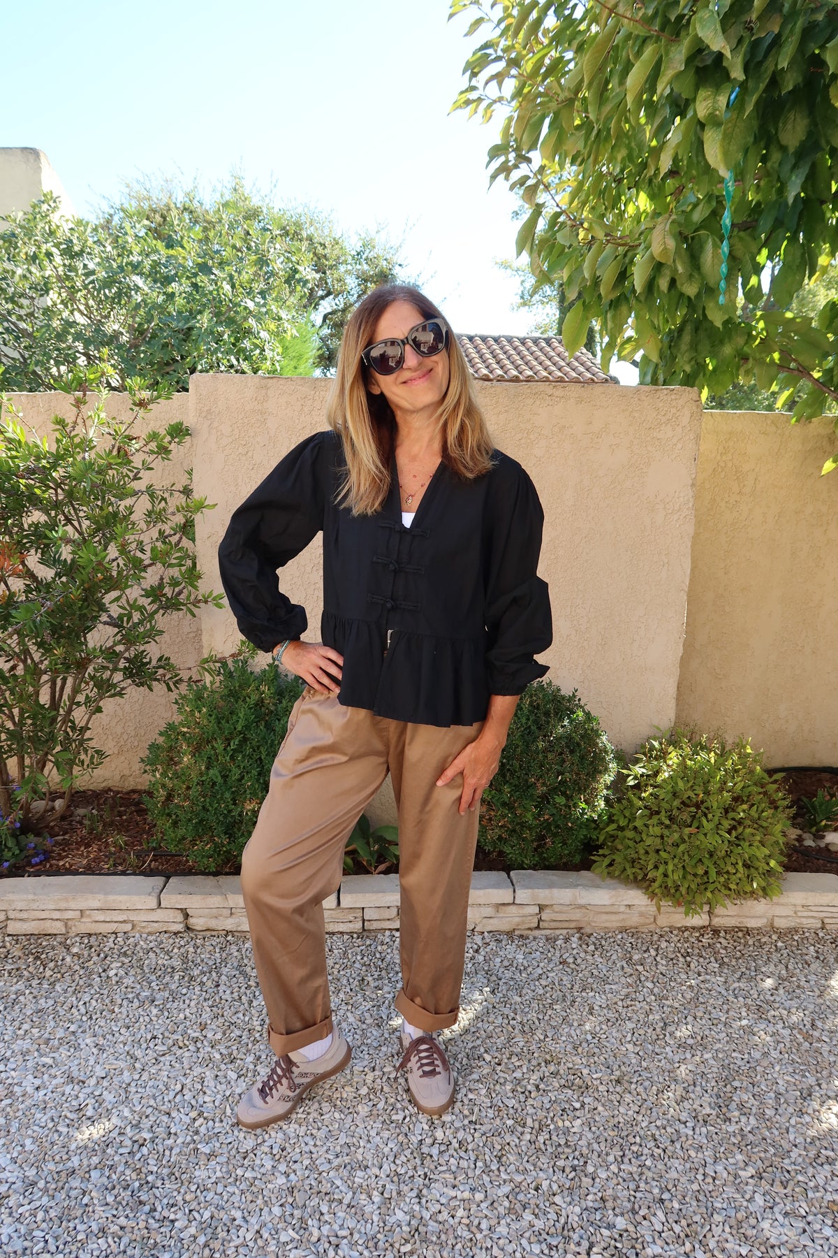 PANTALON CHINO CAMEL EN TOILE