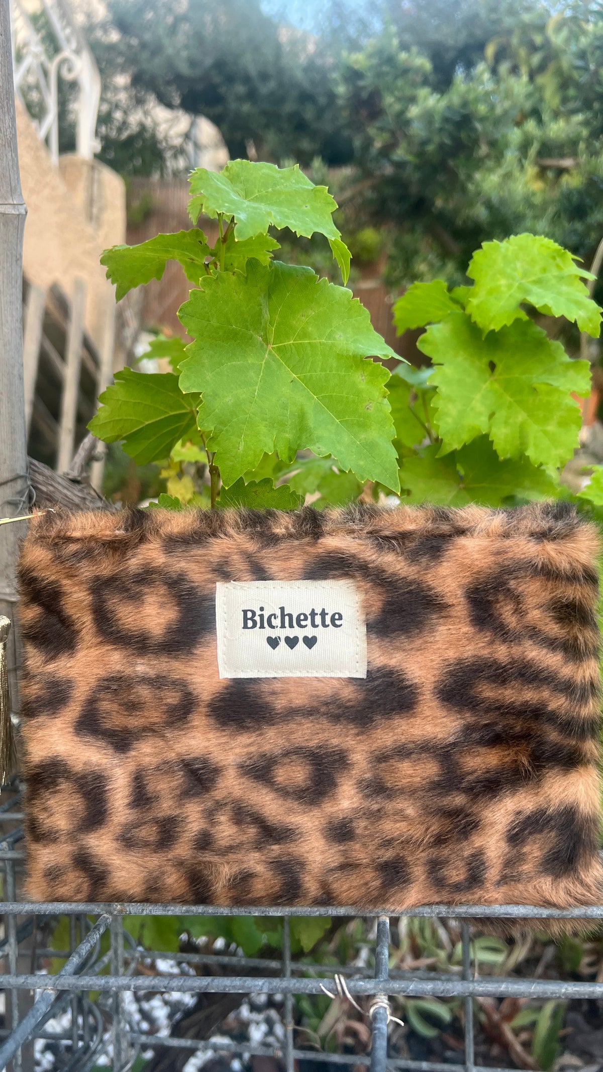 TROUSSE LEOPARD FOURRURE CAMEL/NOIR "BICHETTE"