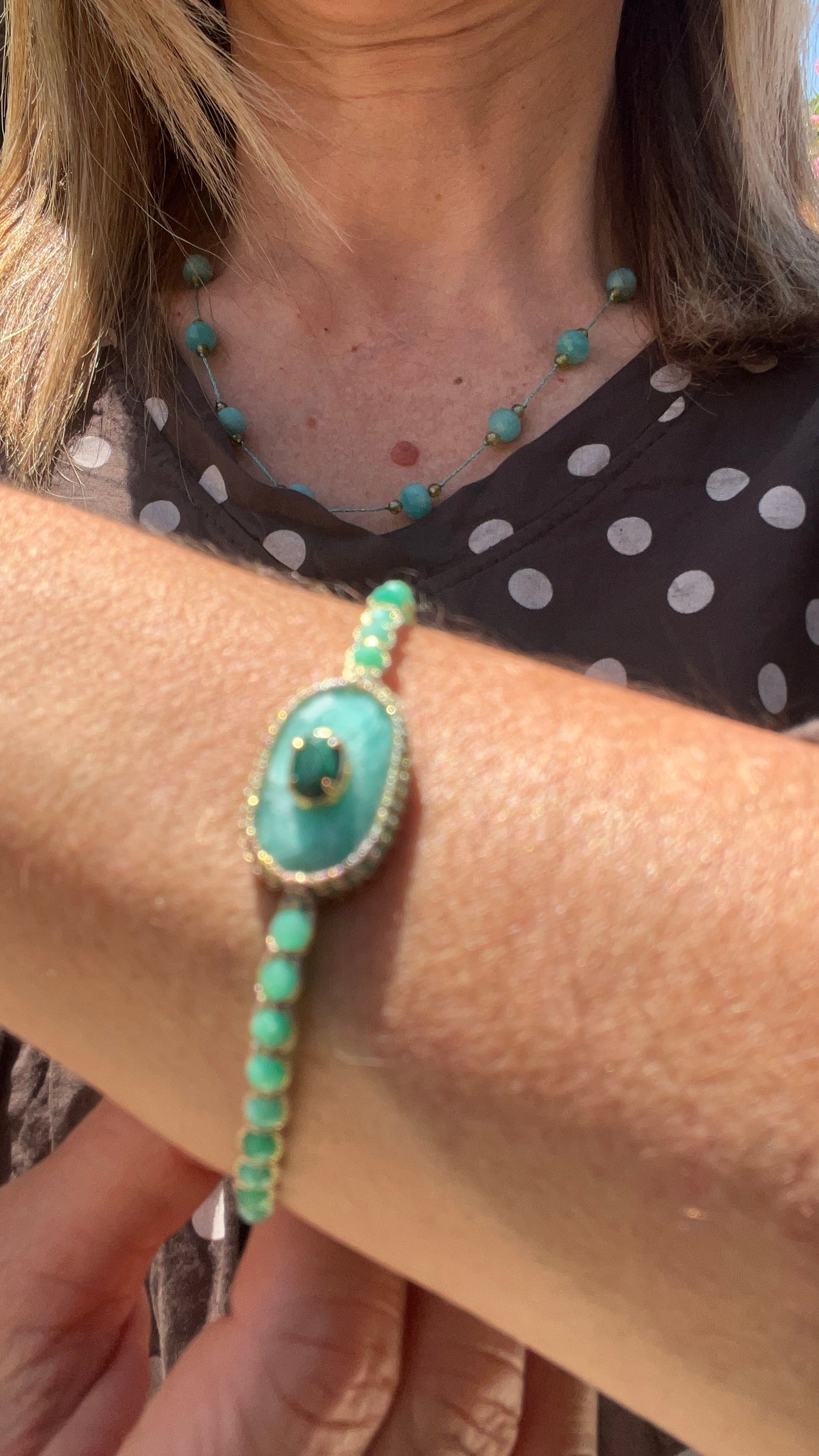 BRACELET PIERRES PRECIEUSES BLEU TURQUOISE