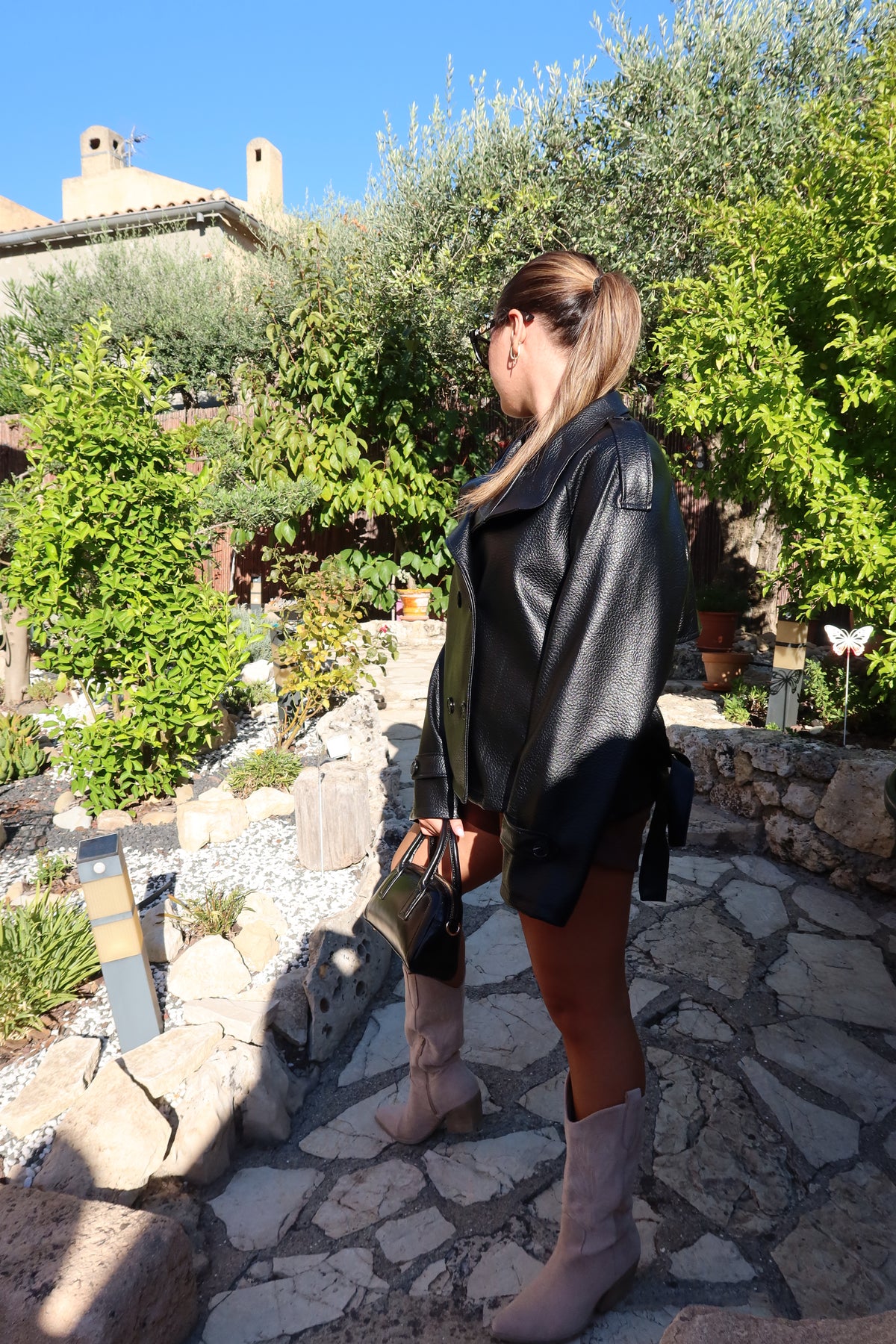 VESTE FAÇON CUIR NOIR