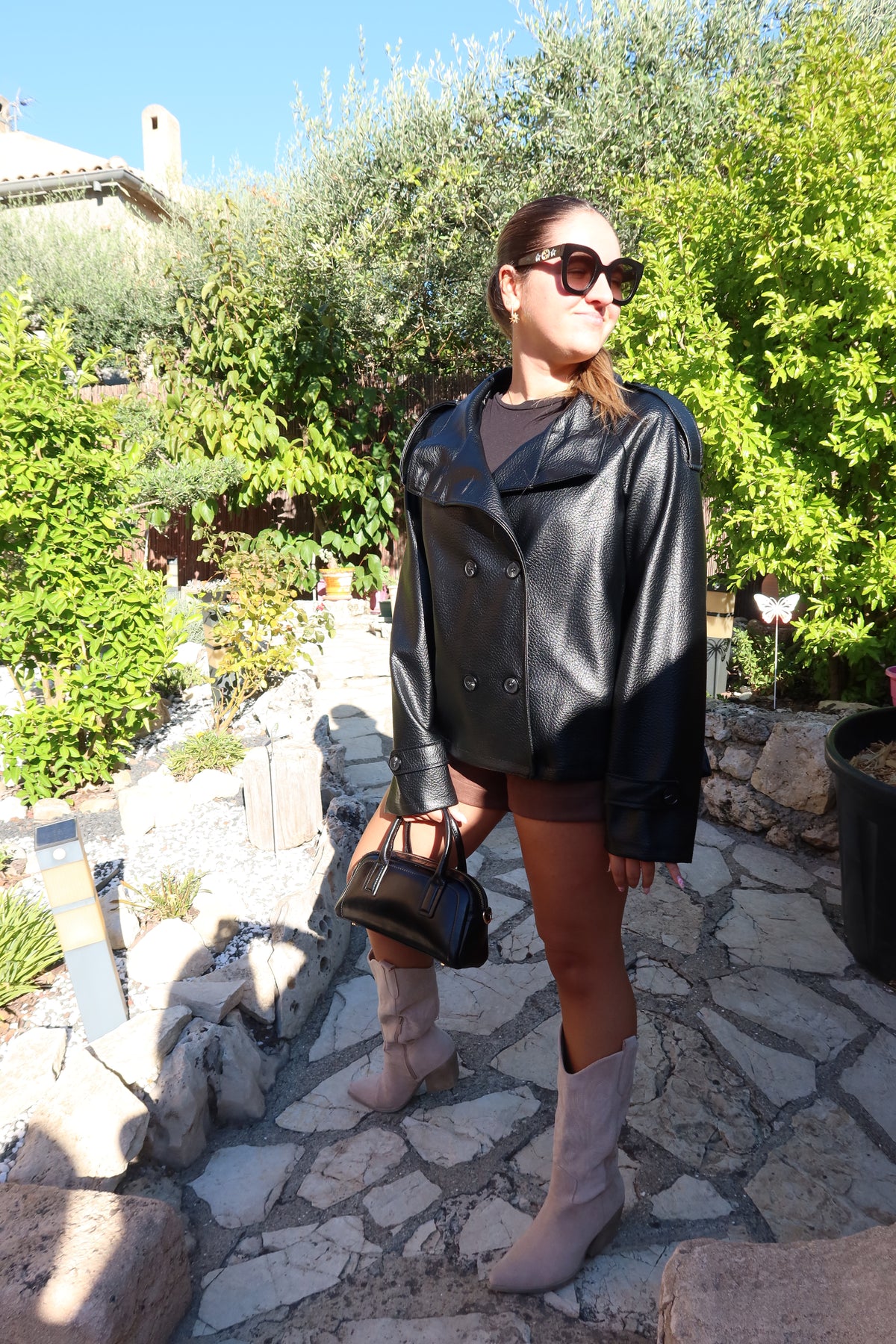 VESTE FAÇON CUIR NOIR